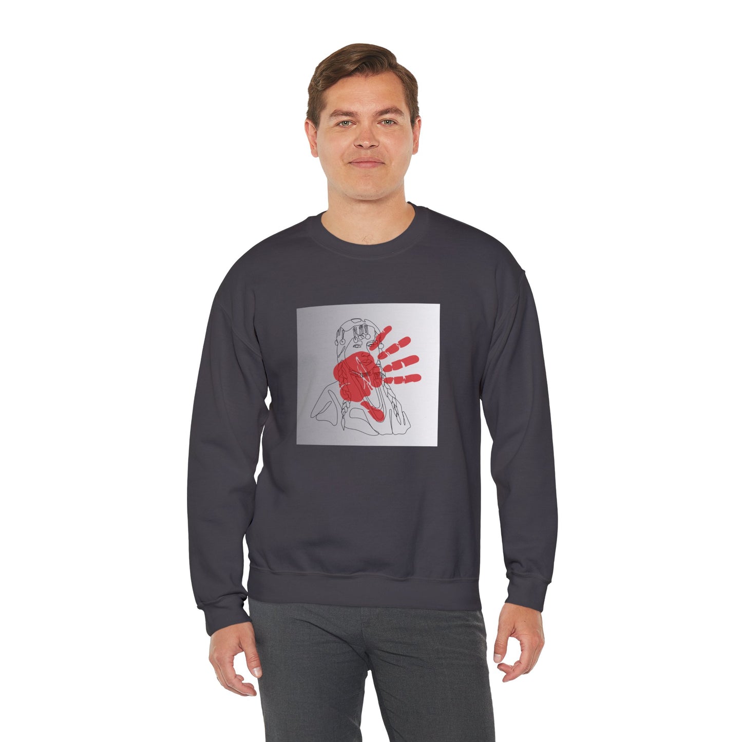 Unisex Heavy Blend™ Crewneck Sweatshirt/Native American/Hand Print/ Spreading Awareness for Indigenous Women