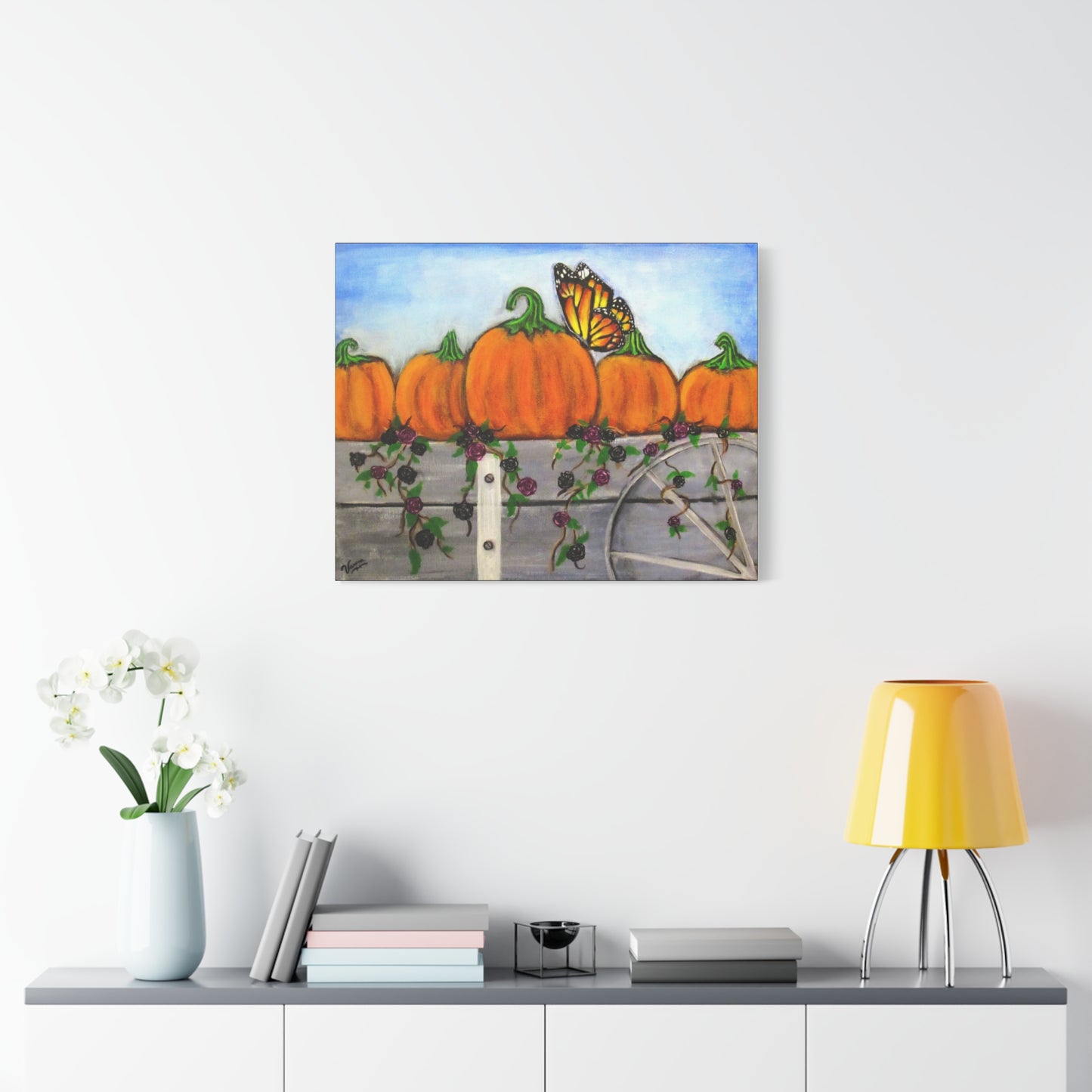 Matte Canvas, Stretched, 1.25"/Fall/Pumpkins in a Wagon