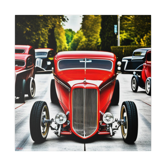 Digital Print Canvas, Stretched, 0.75"/Hot Rods Red