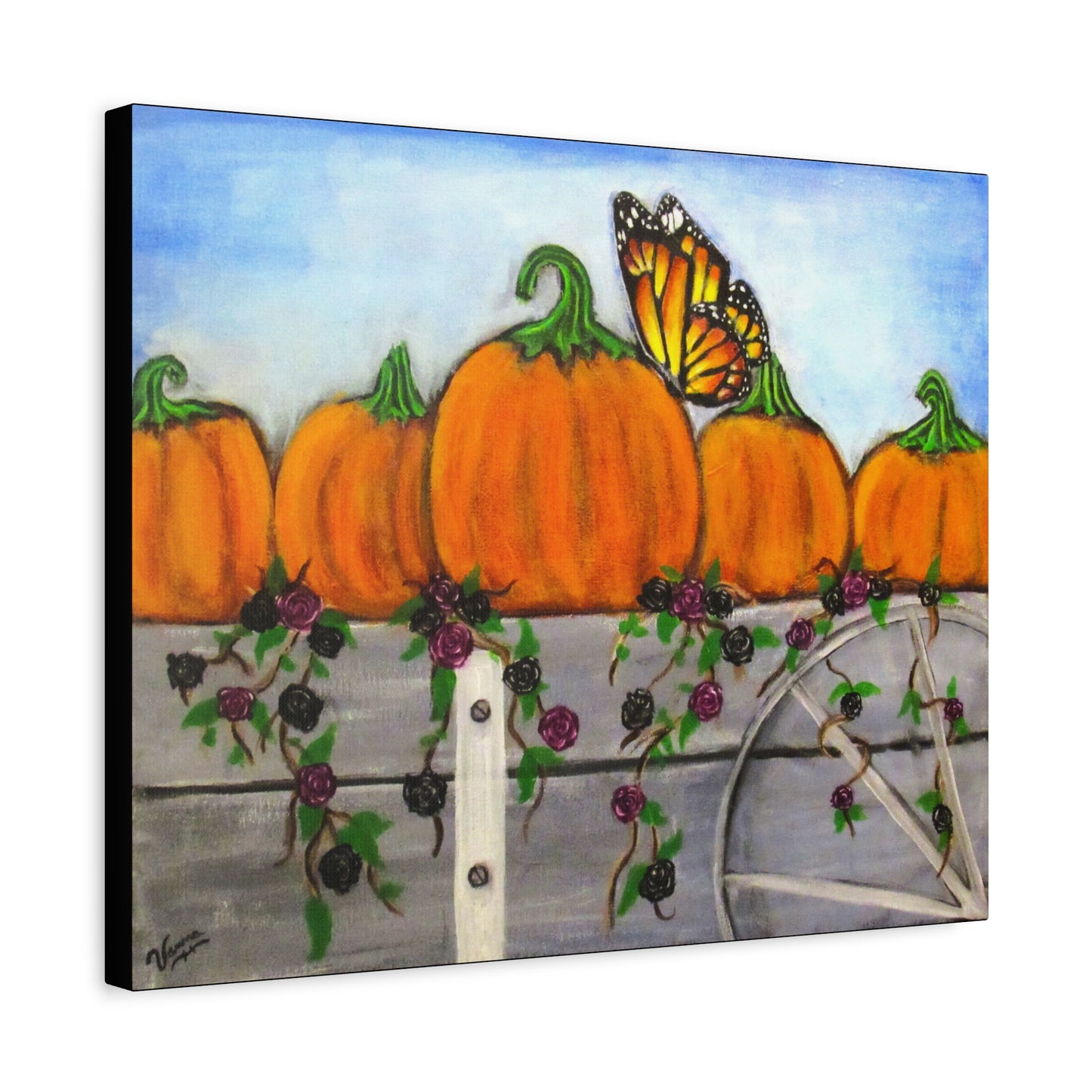 Matte Canvas, Stretched, 1.25"/Fall/Pumpkins in a Wagon