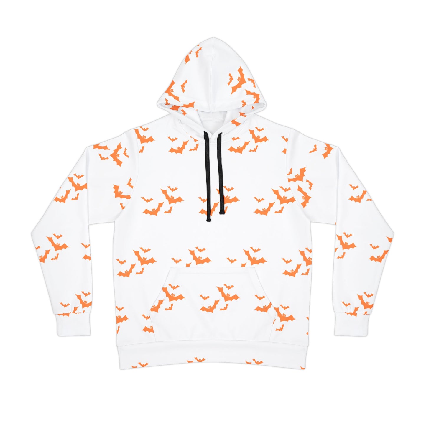 Unisex Athletic Hoodie (AOP)/Bats/Orange/Halloween