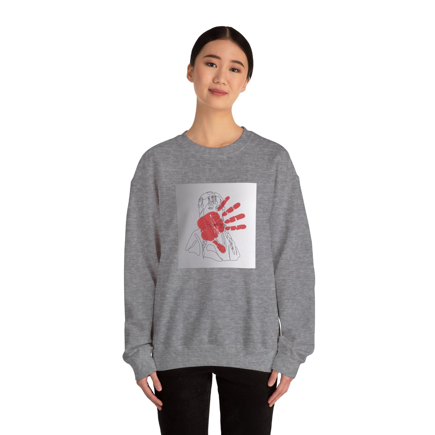 Unisex Heavy Blend™ Crewneck Sweatshirt/Native American/Hand Print/ Spreading Awareness for Indigenous Women