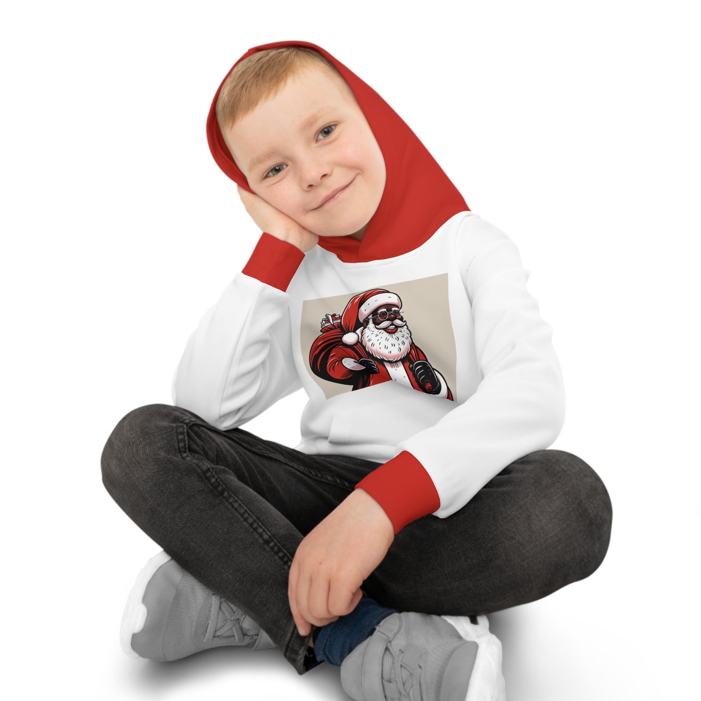 Children's Hoodie (AOP)/Santa/African American