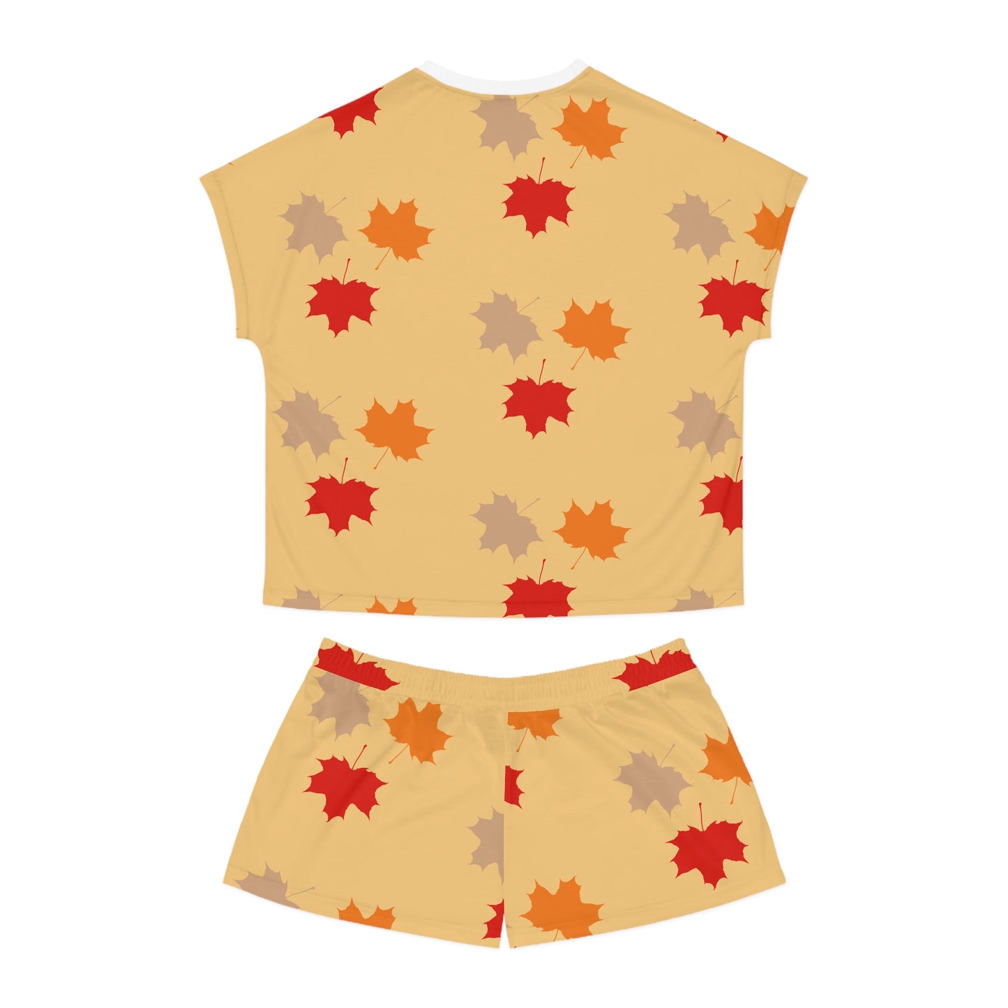 Women's Short Pajama Set (AOP) Happy Thanksgiving/ Holiday/ Leaves