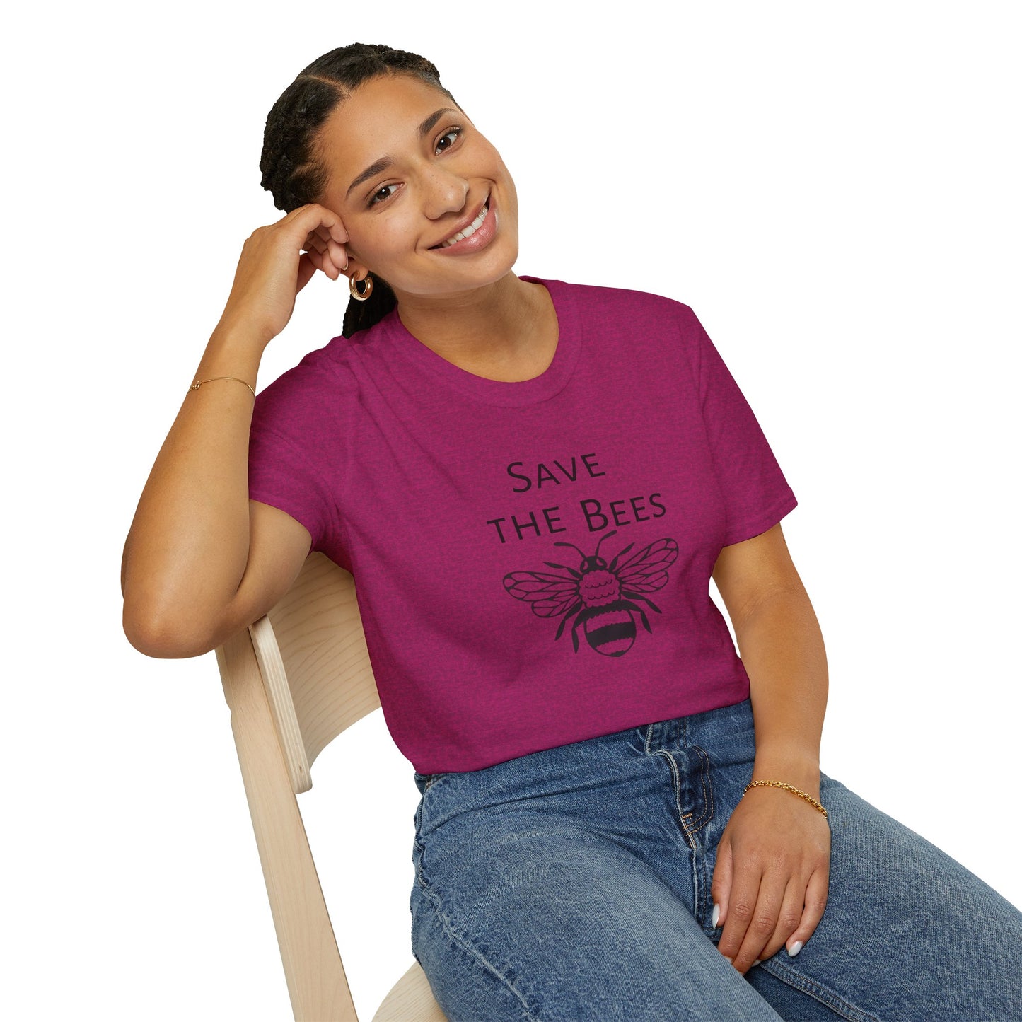 Unisex Softstyle T-Shirt/Save the Bees/With every Save the bees t- shirt purchased 10% of sales goes to bee organization's