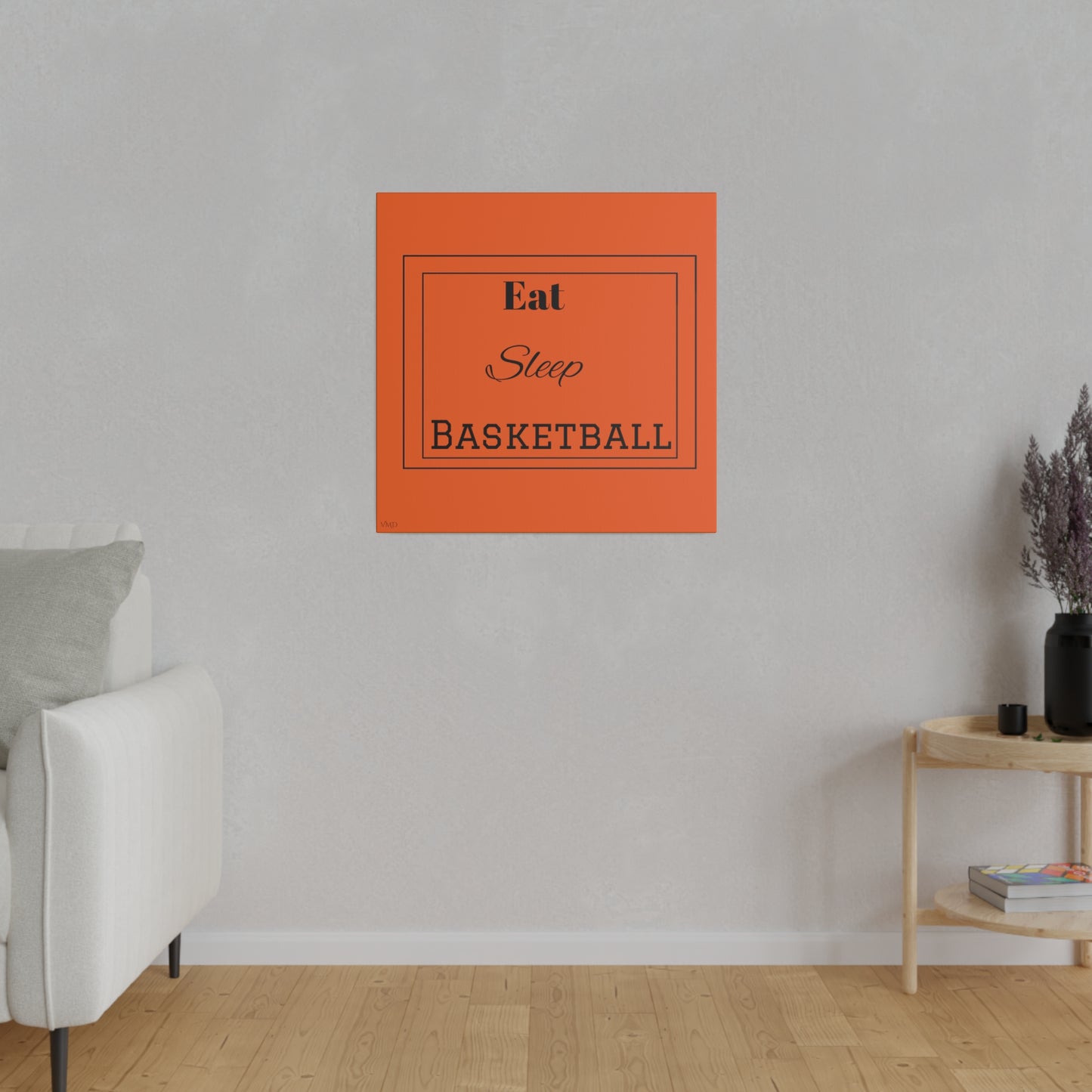 Digital Portrait Print/Canvas, Stretched, 0.75"/Eat Sleep Basketball/OR/BG