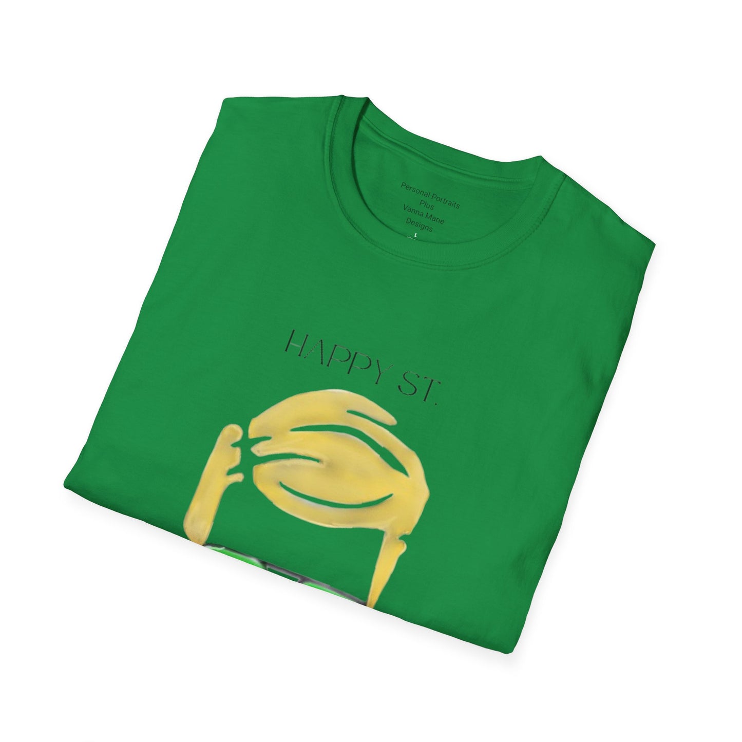 Unisex Softstyle T-Shirt/ Man/ Blonde/ Green Glasses/Wine Glass