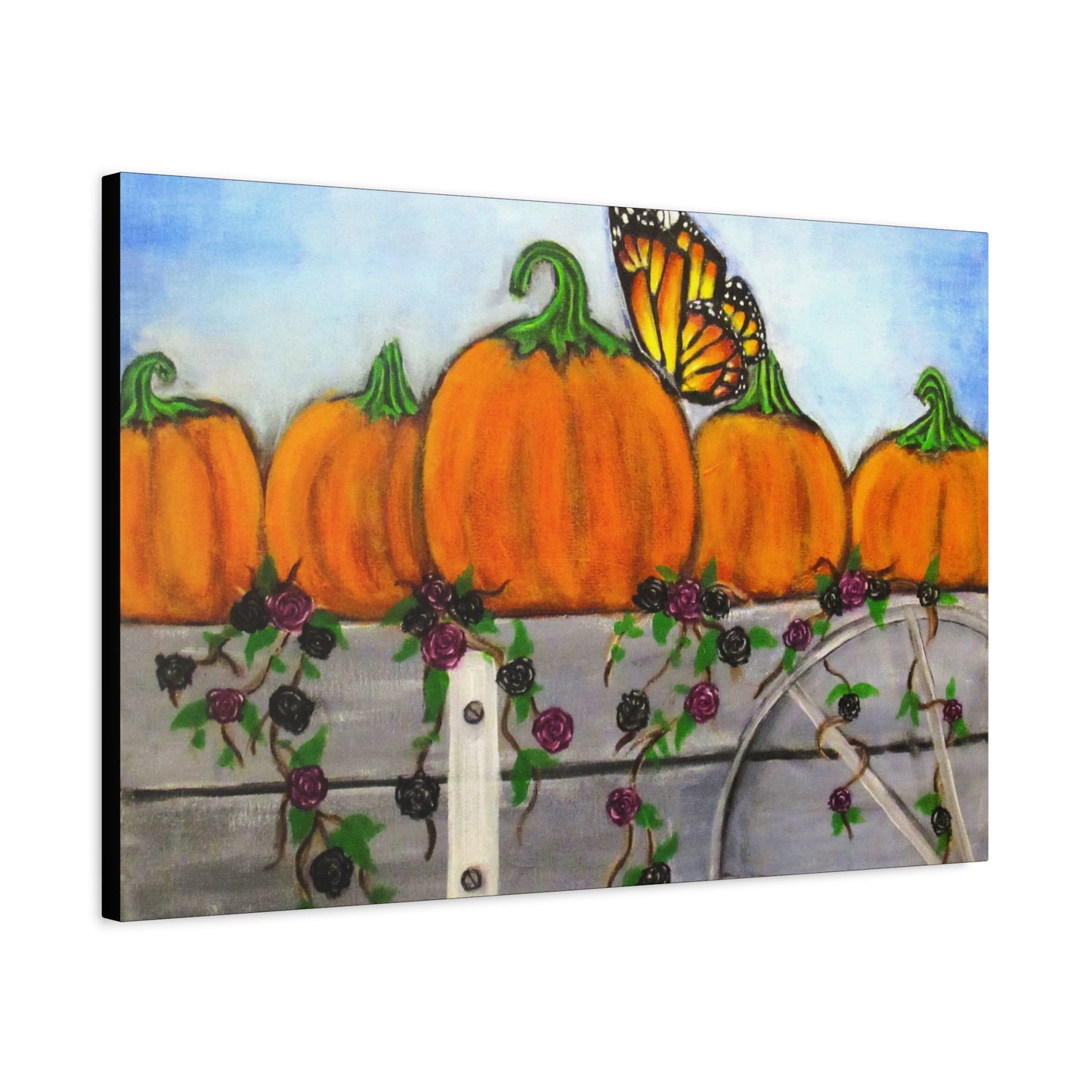 Matte Canvas, Stretched, 1.25"/Fall/Pumpkins in a Wagon