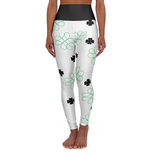 High Waisted Yoga Leggings (AOP) St Patrick's Day/Clovers