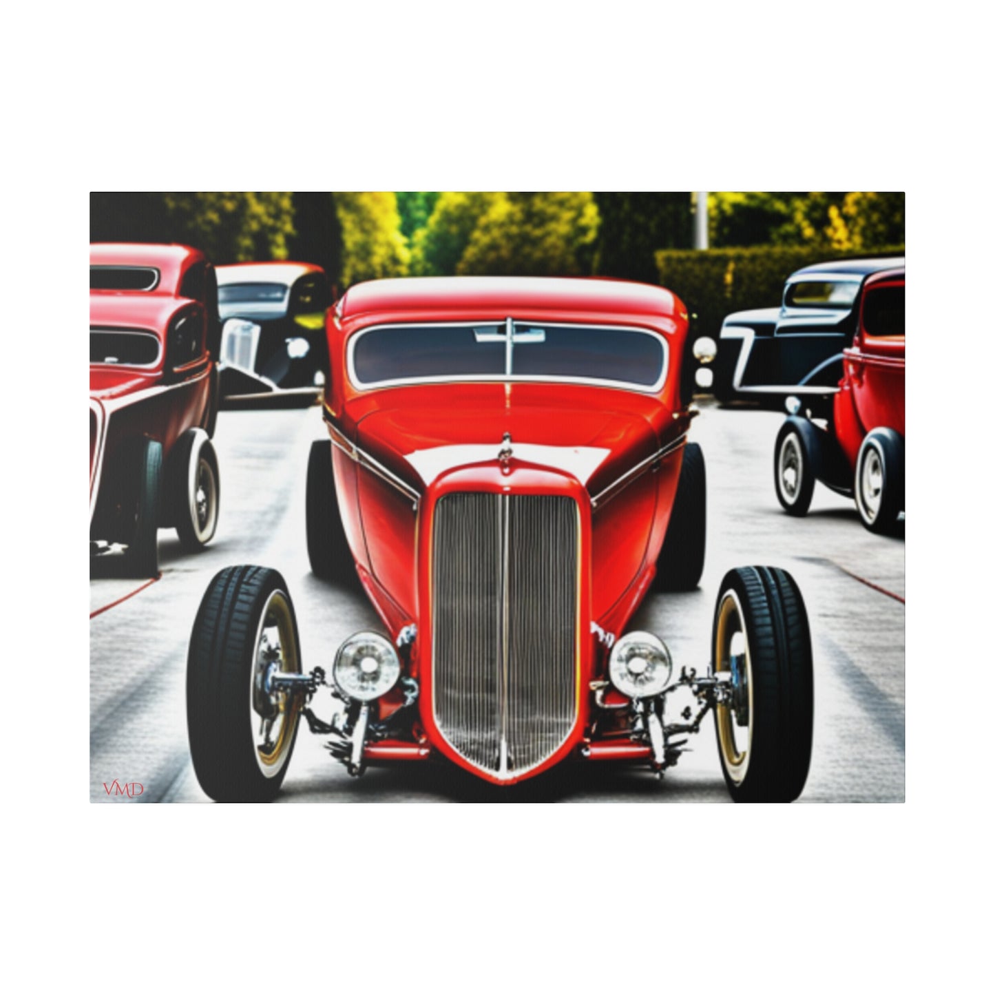 Digital Print Canvas, Stretched, 0.75"/Hot Rods Red