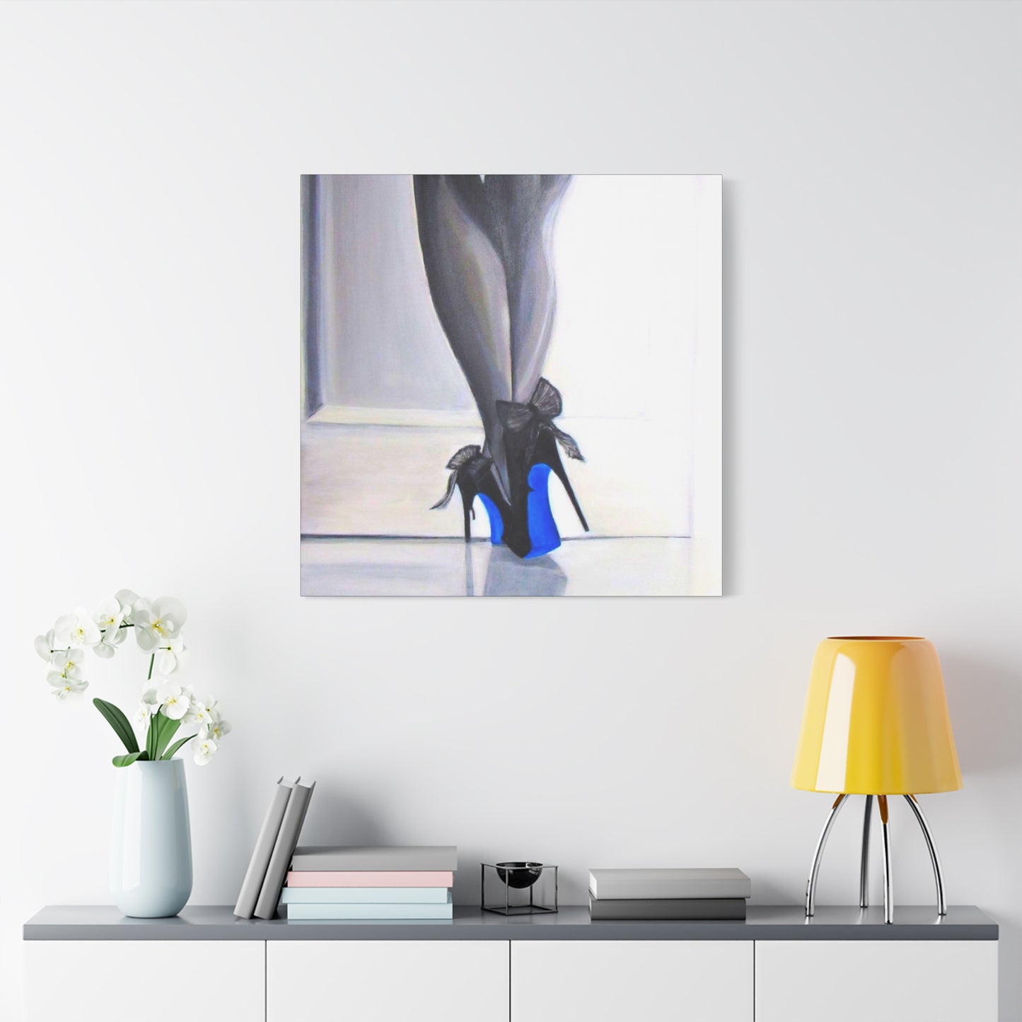 Matte Canvas, Stretched, 1.25"/ Acrylic Painting Print/Blue Bottoms