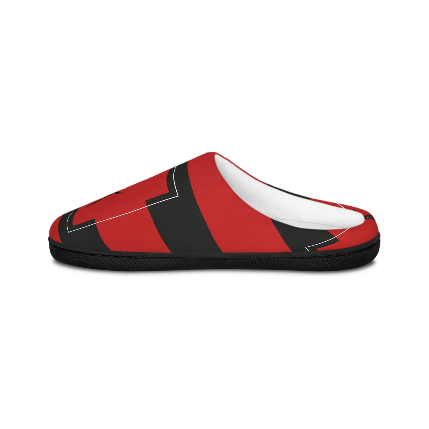 Women's Indoor Slippers/Holiday/Black/Red Striped/Reindeer