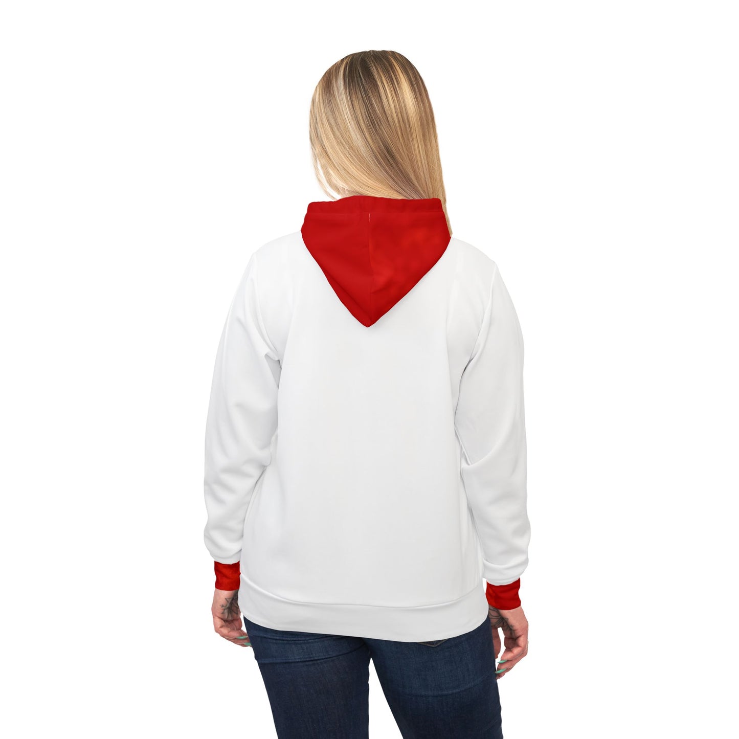 Unisex Athletic Hoodie (AOP)/Santa/White/Red