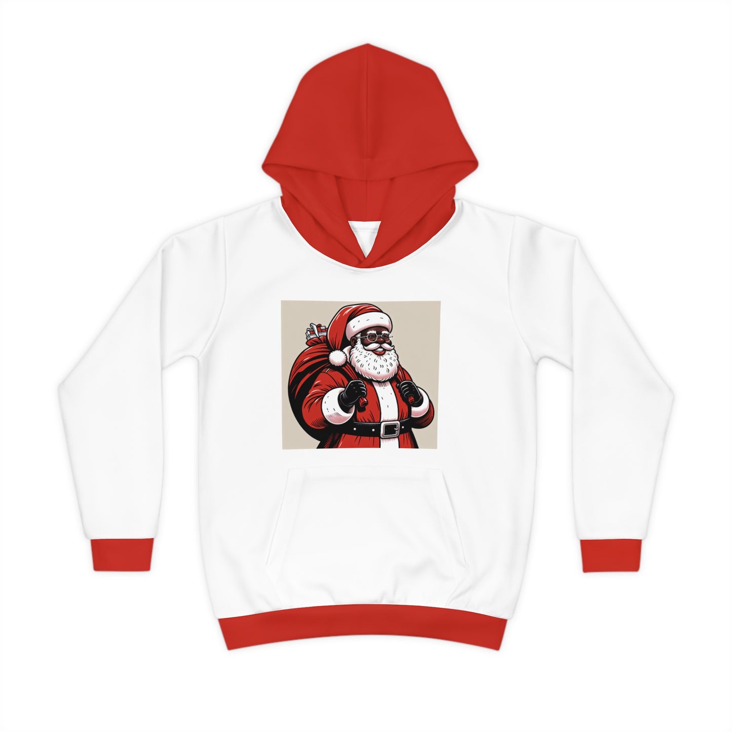 Children's Hoodie (AOP)/Santa/African American