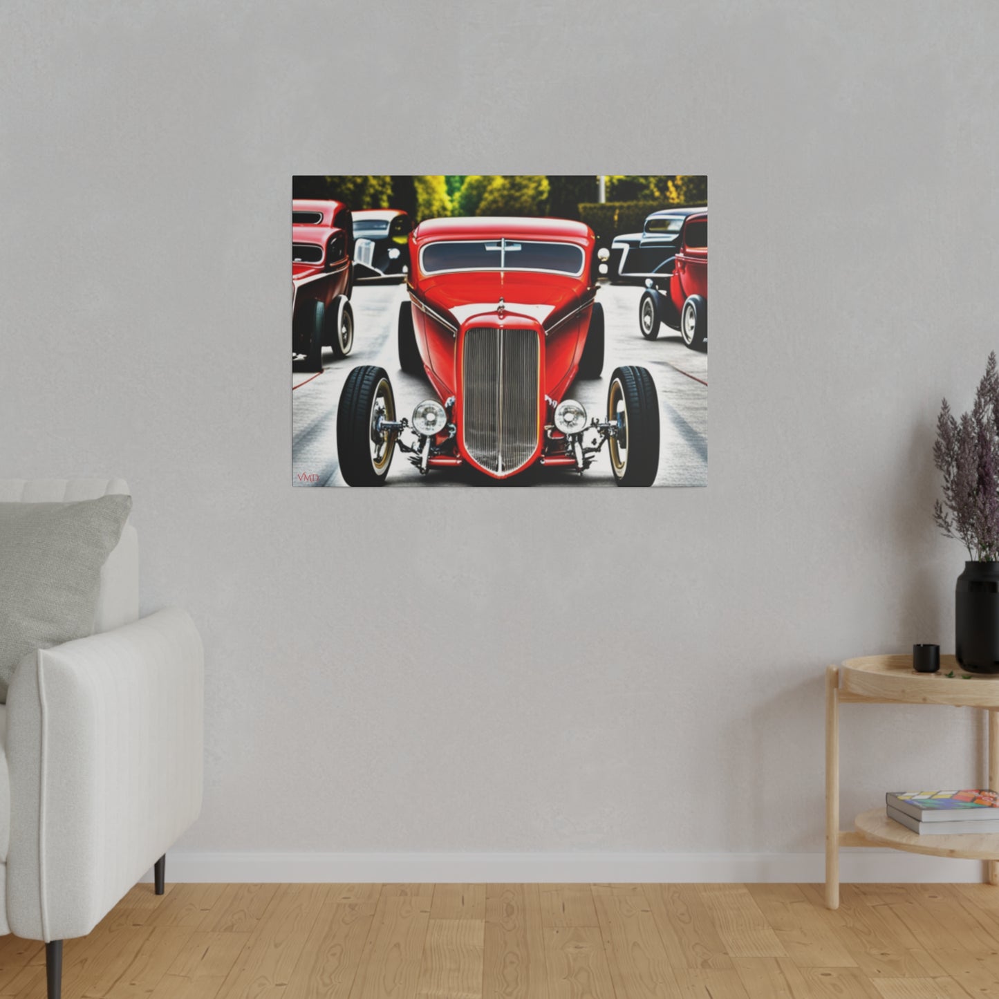 Digital Print Canvas, Stretched, 0.75"/Hot Rods Red