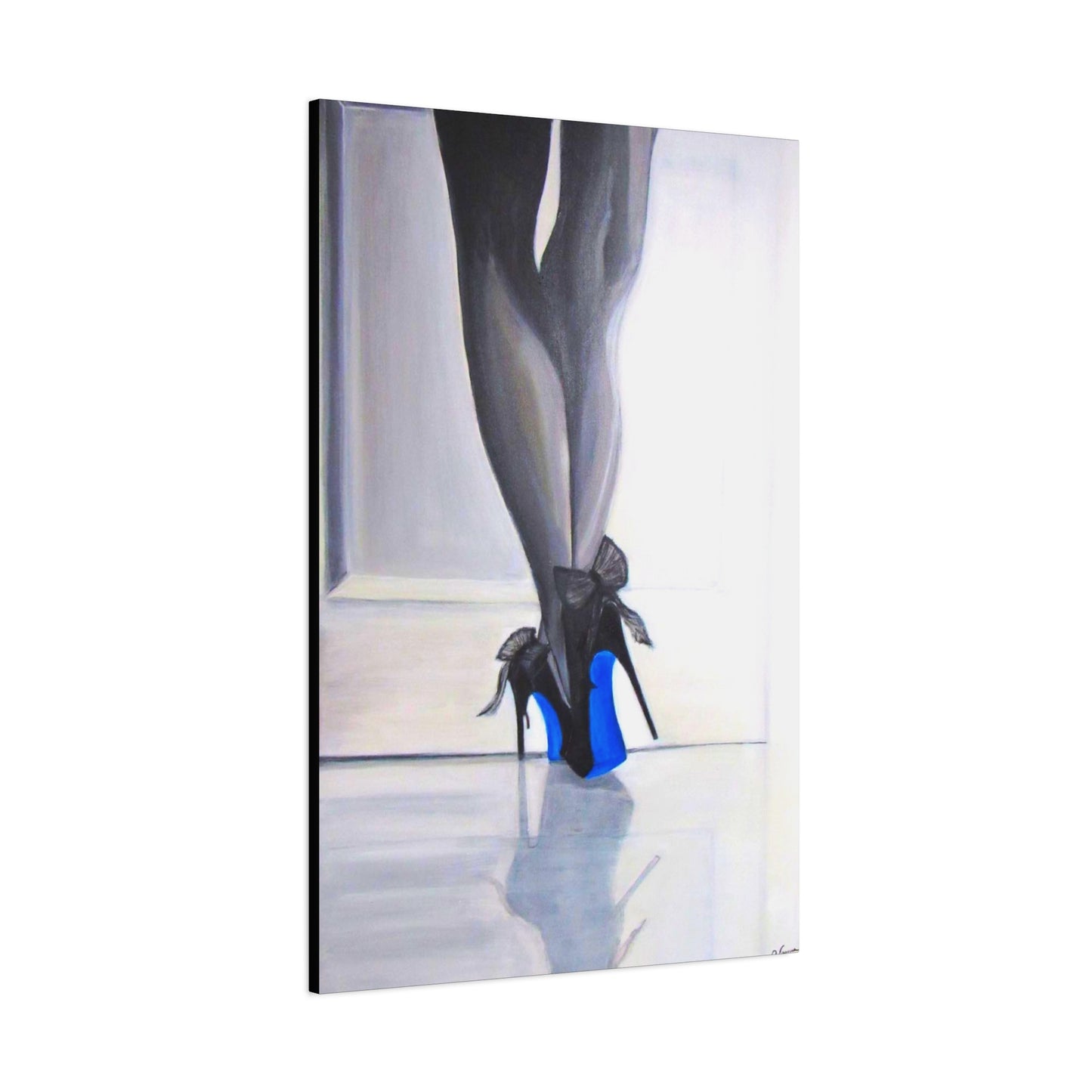 Matte Canvas, Stretched, 1.25"/ Acrylic Painting Print/Blue Bottoms