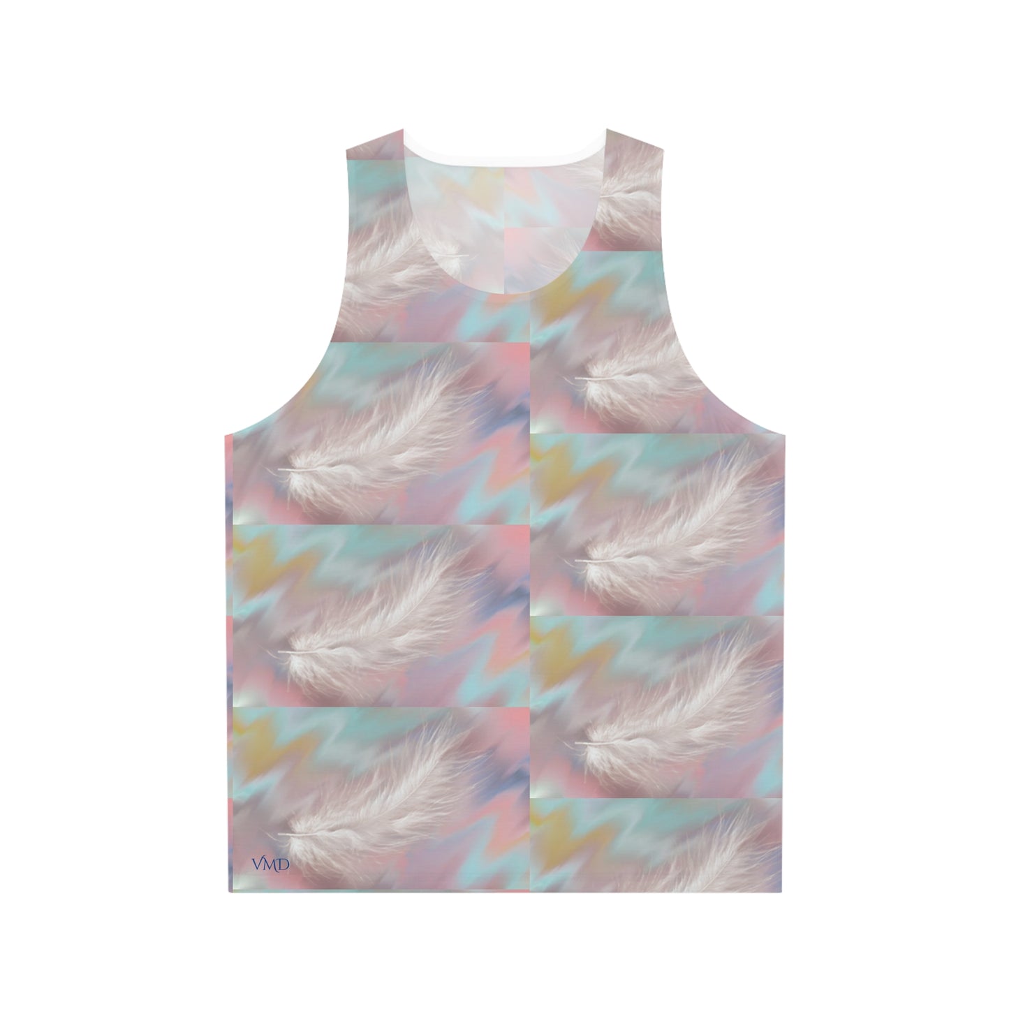 Womans Tank Top (AOP)/Feathers/white