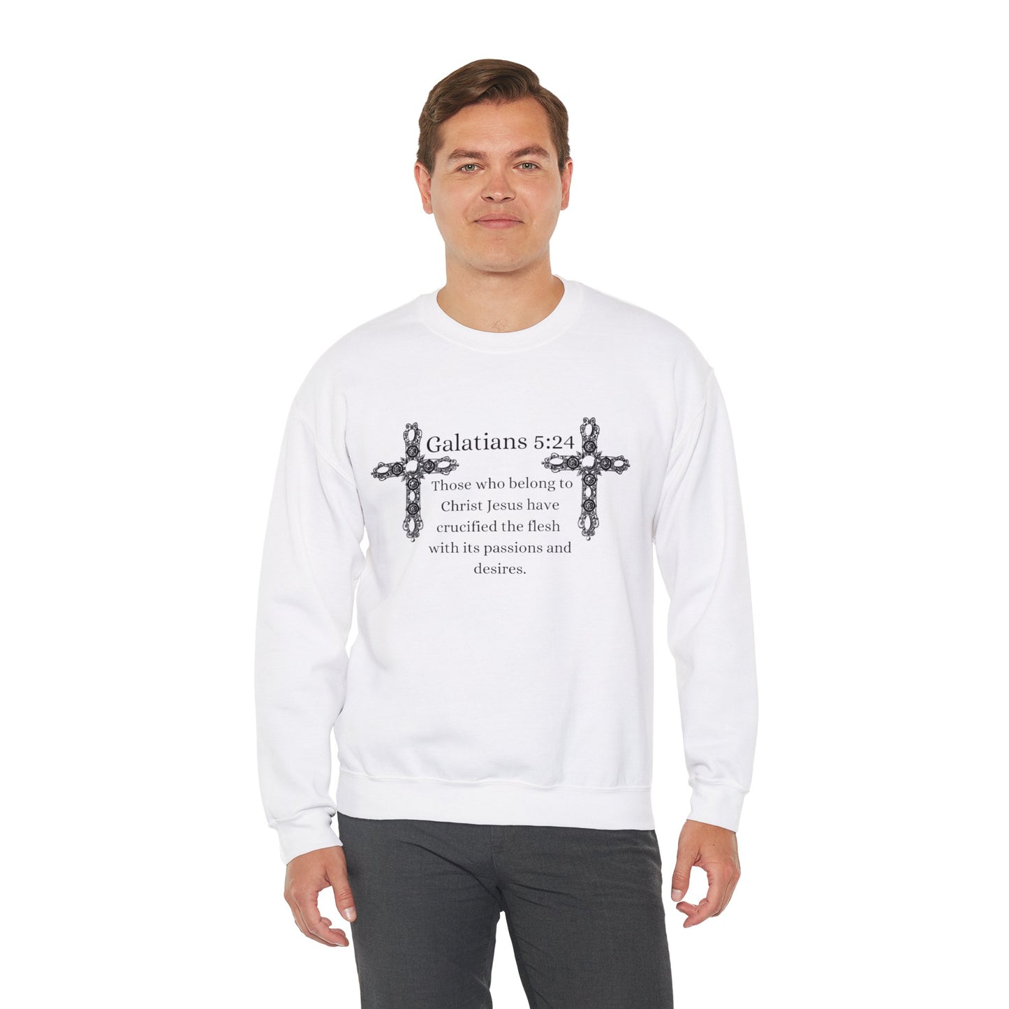 Unisex Heavy Blend™ Crewneck Sweatshirt/Galatians 5:24