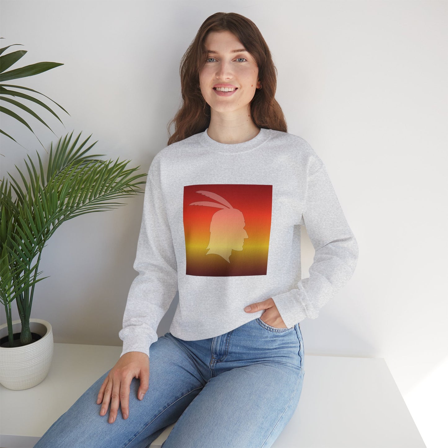 Unisex Heavy Blend™ Crewneck Sweatshirt/Native American/Fall Gradient