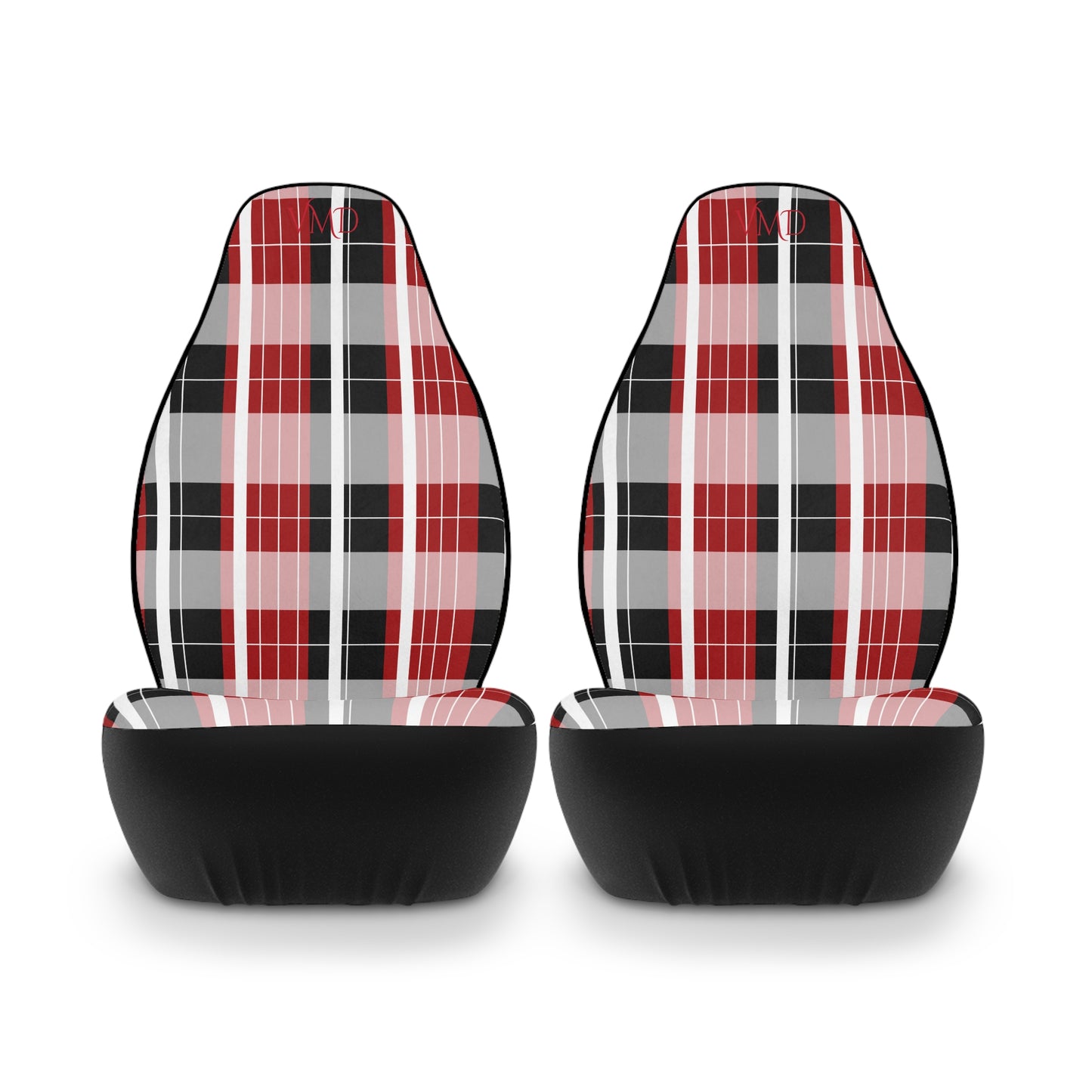 Polyester Car Seat Covers/ Maroon/Dark Red Gradient Plaid