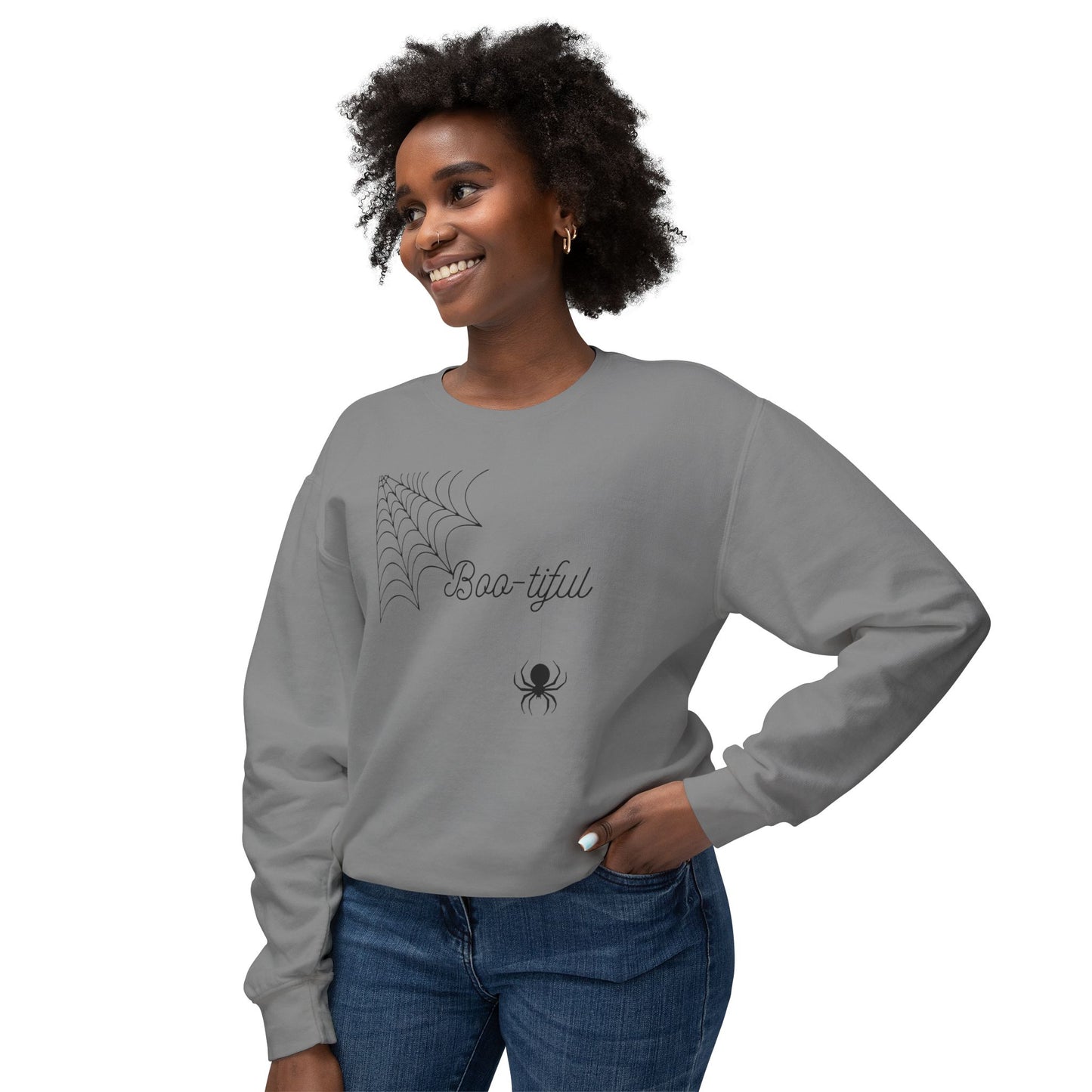 Unisex Lightweight Crewneck Sweatshirt/Boo-tiful Spider