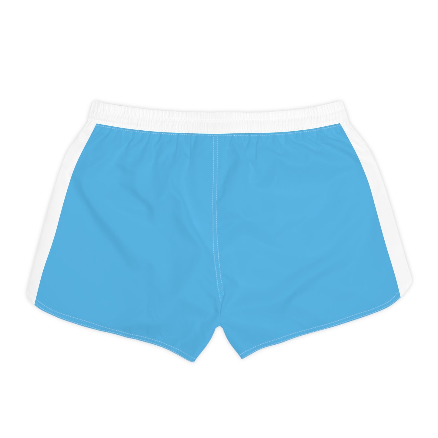 Women's Casual Shorts (AOP)/Solid Sky Blue/White Strip