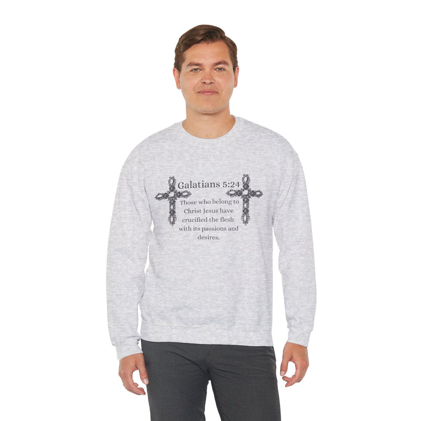 Unisex Heavy Blend™ Crewneck Sweatshirt/Galatians 5:24