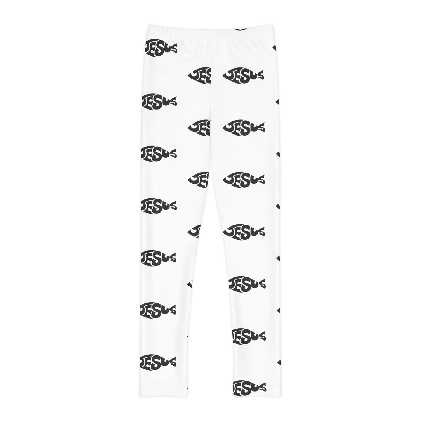 Youth Full-Length Leggings (AOP)/Jesus Fish