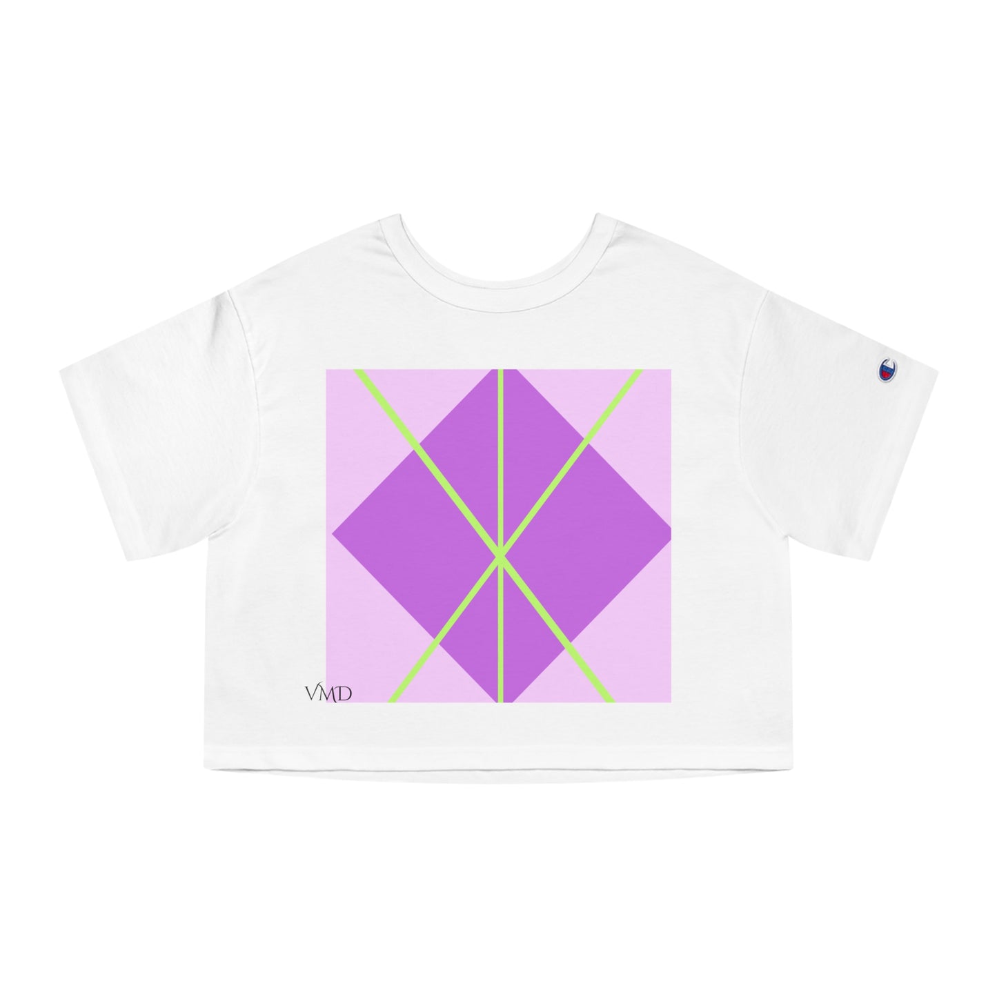 Champion Women's Cropped T-Shirt/Spring/Purple/Diamond/Green lines