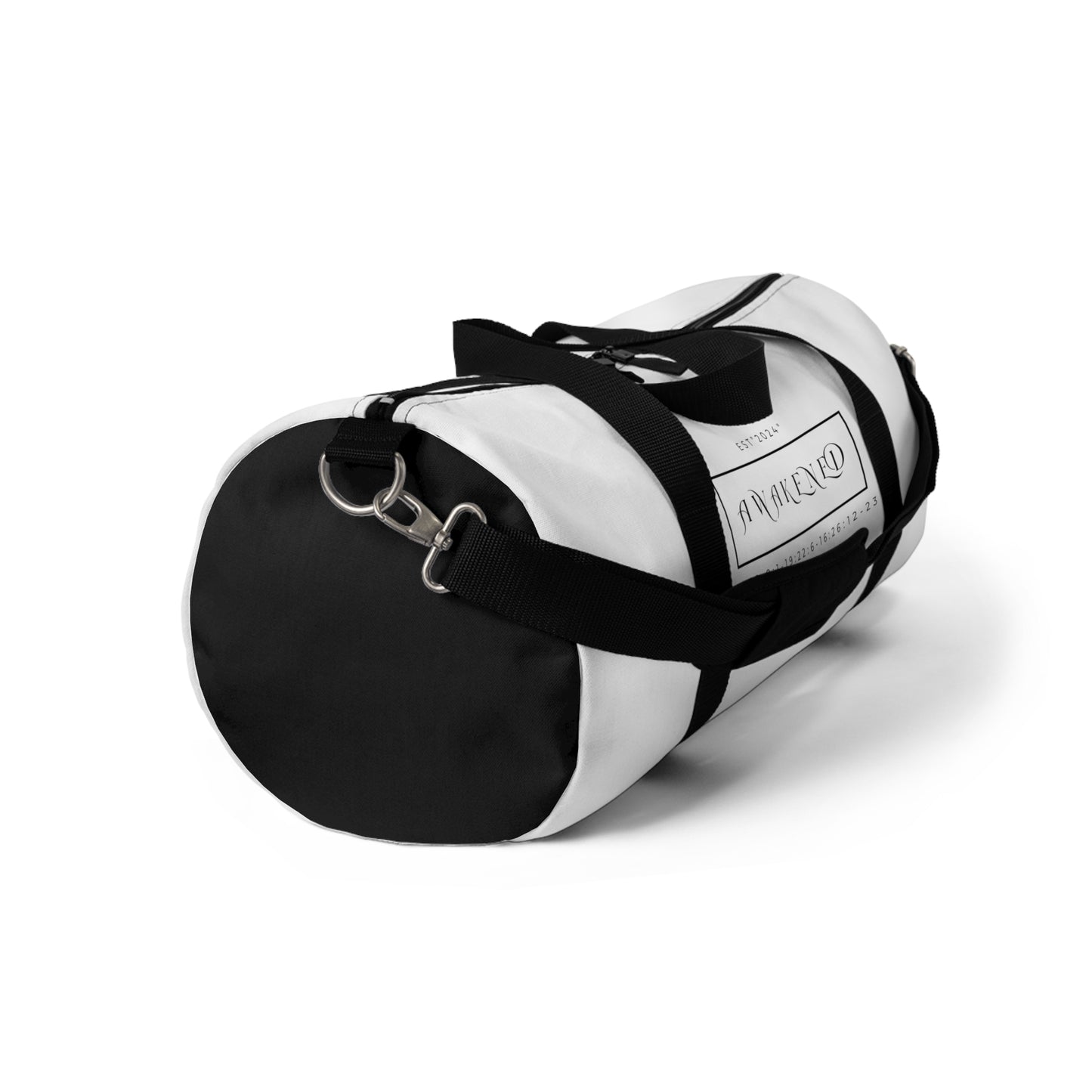 Duffel Bag/Awakened/White/Black/Bible Scripture/Rectangle