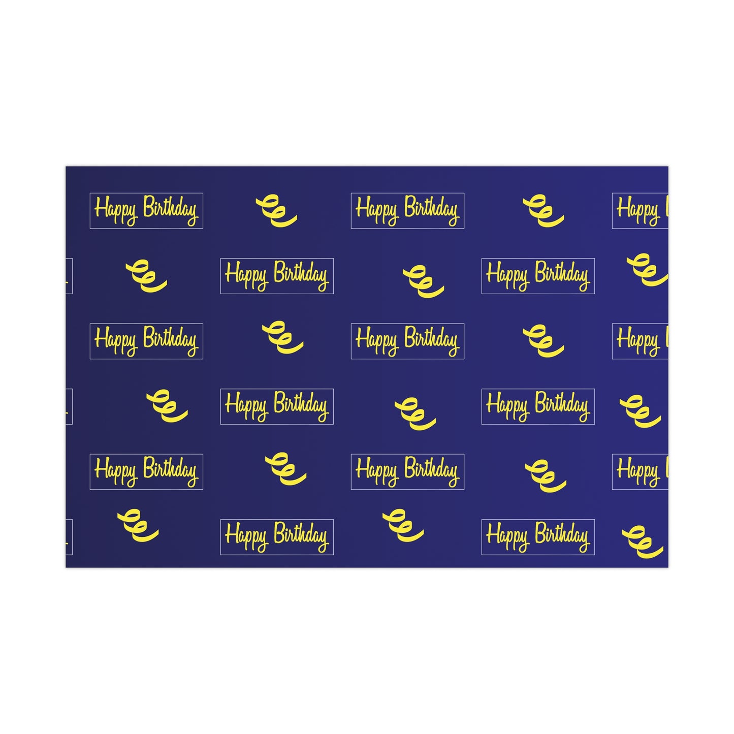 Birthday Gift Wrap Papers/ Happy Birthday/Maize/ Blue /Blue /Black Gradient