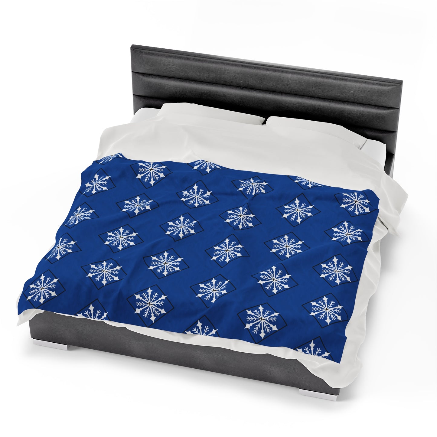 Velveteen Plush Blanket/Holiday/Snowflake/Blue