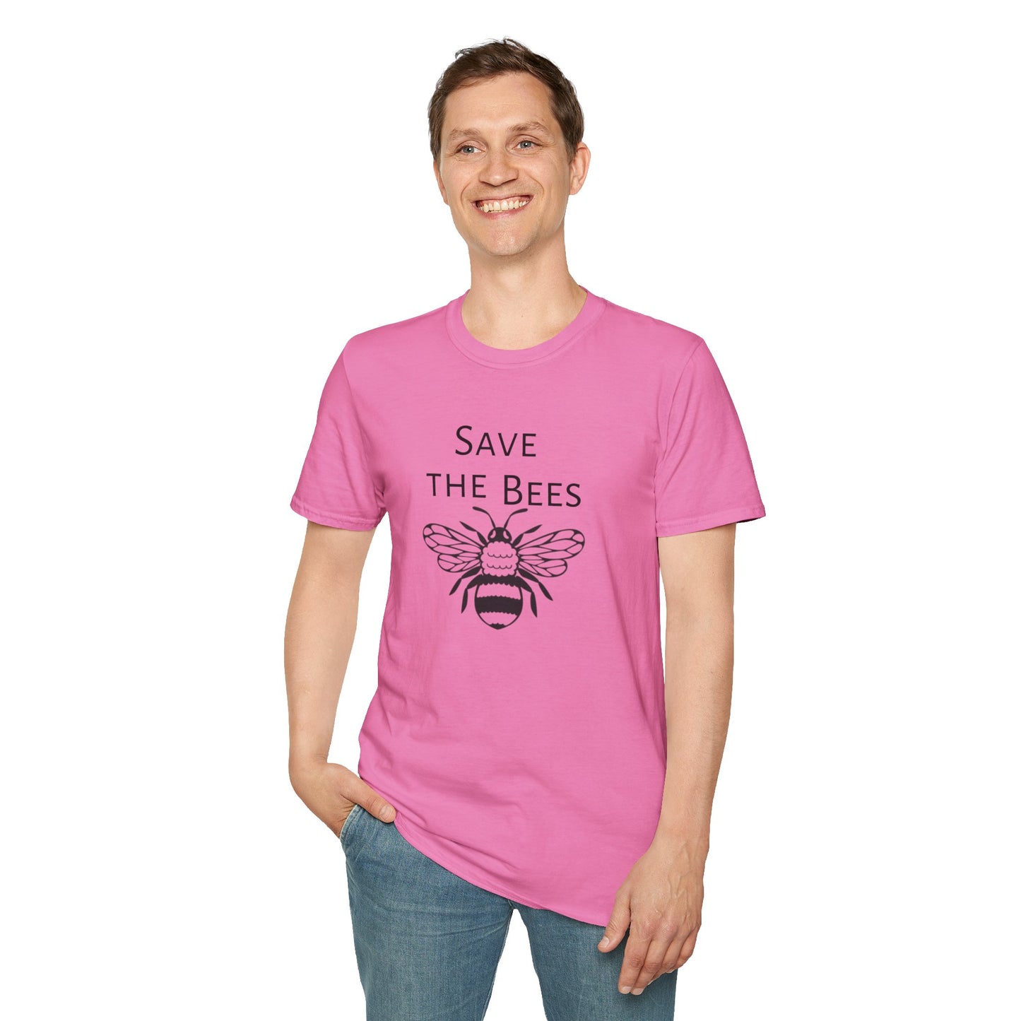 Unisex Softstyle T-Shirt/Save the Bees/With every Save the bees t- shirt purchased 10% of sales goes to bee organization's