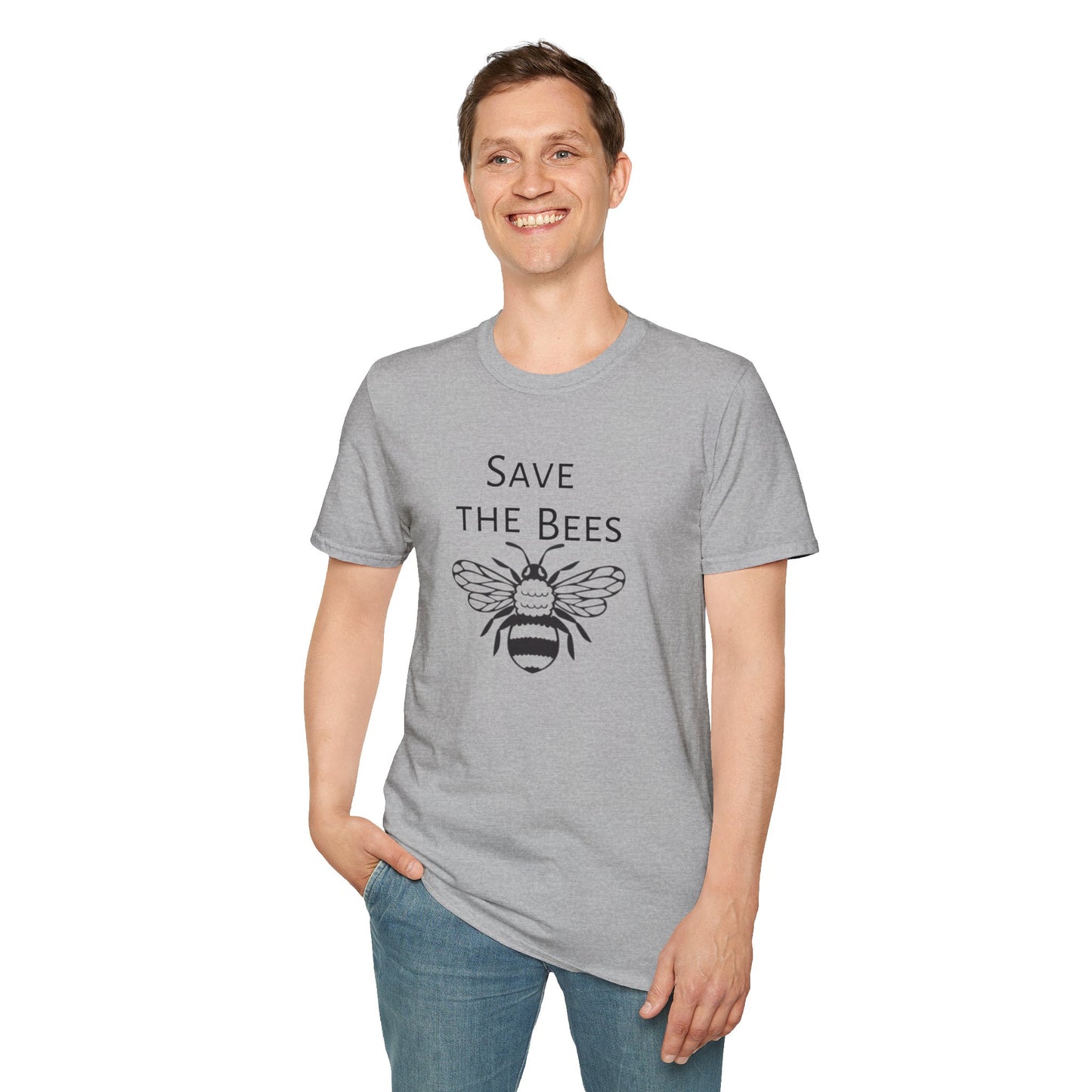 Unisex Softstyle T-Shirt/Save the Bees/With every Save the bees t- shirt purchased 10% of sales goes to bee organization's