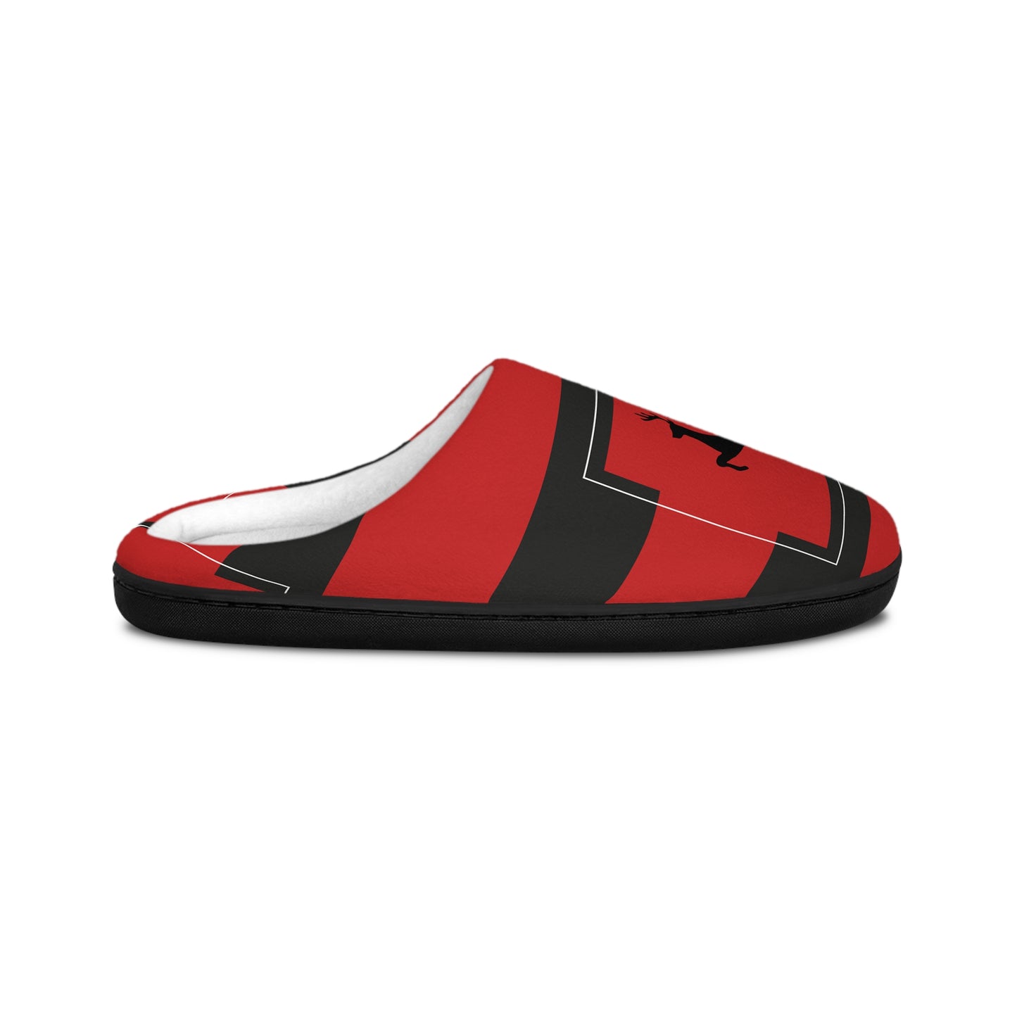 Women's Indoor Slippers/Holiday/Black/Red Striped/Reindeer