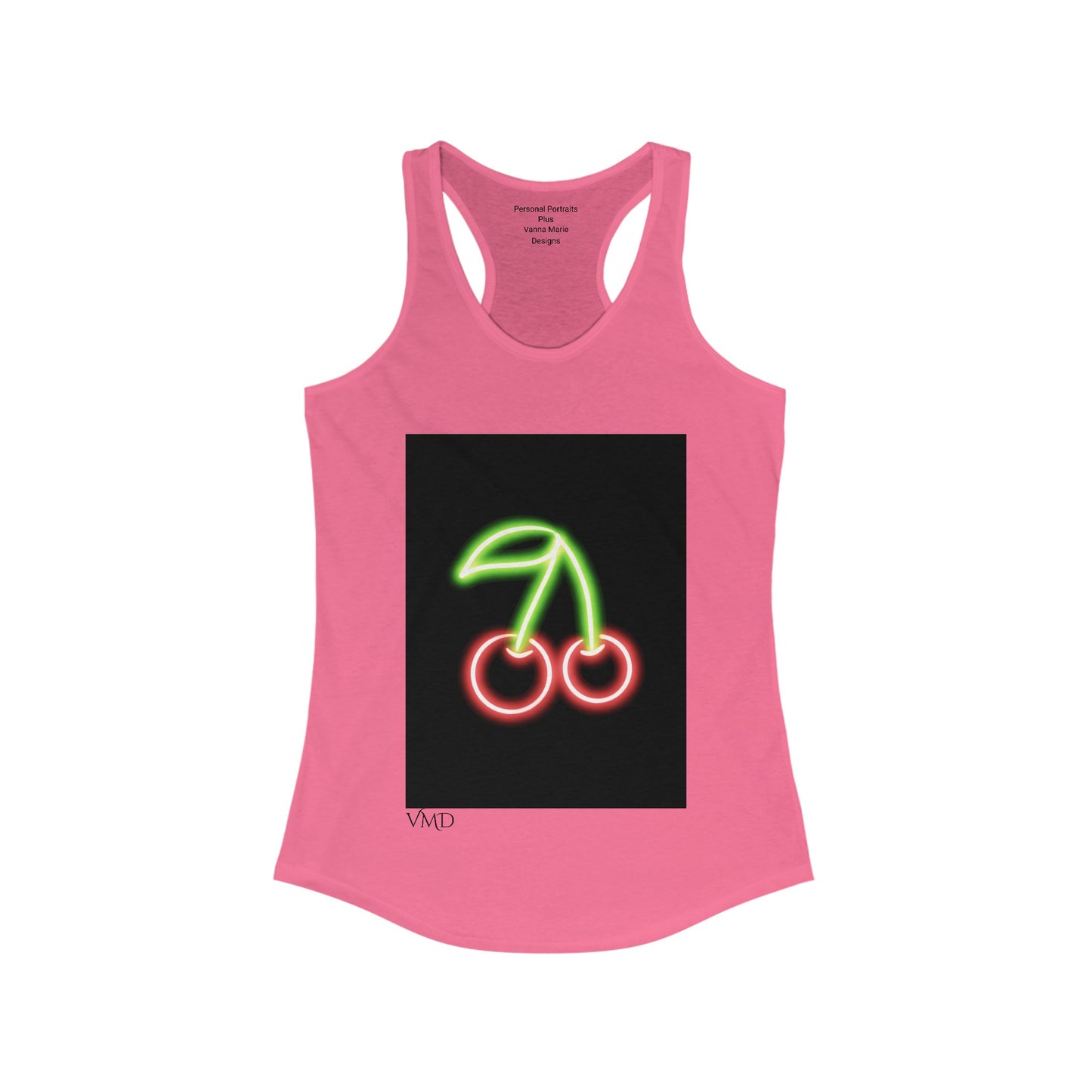 Women's Ideal Racerback Tank/Neon Cherries