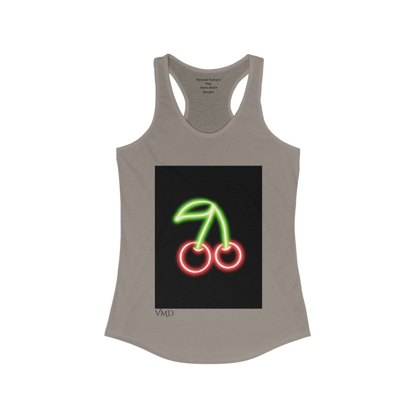 Women's Ideal Racerback Tank/Neon Cherries