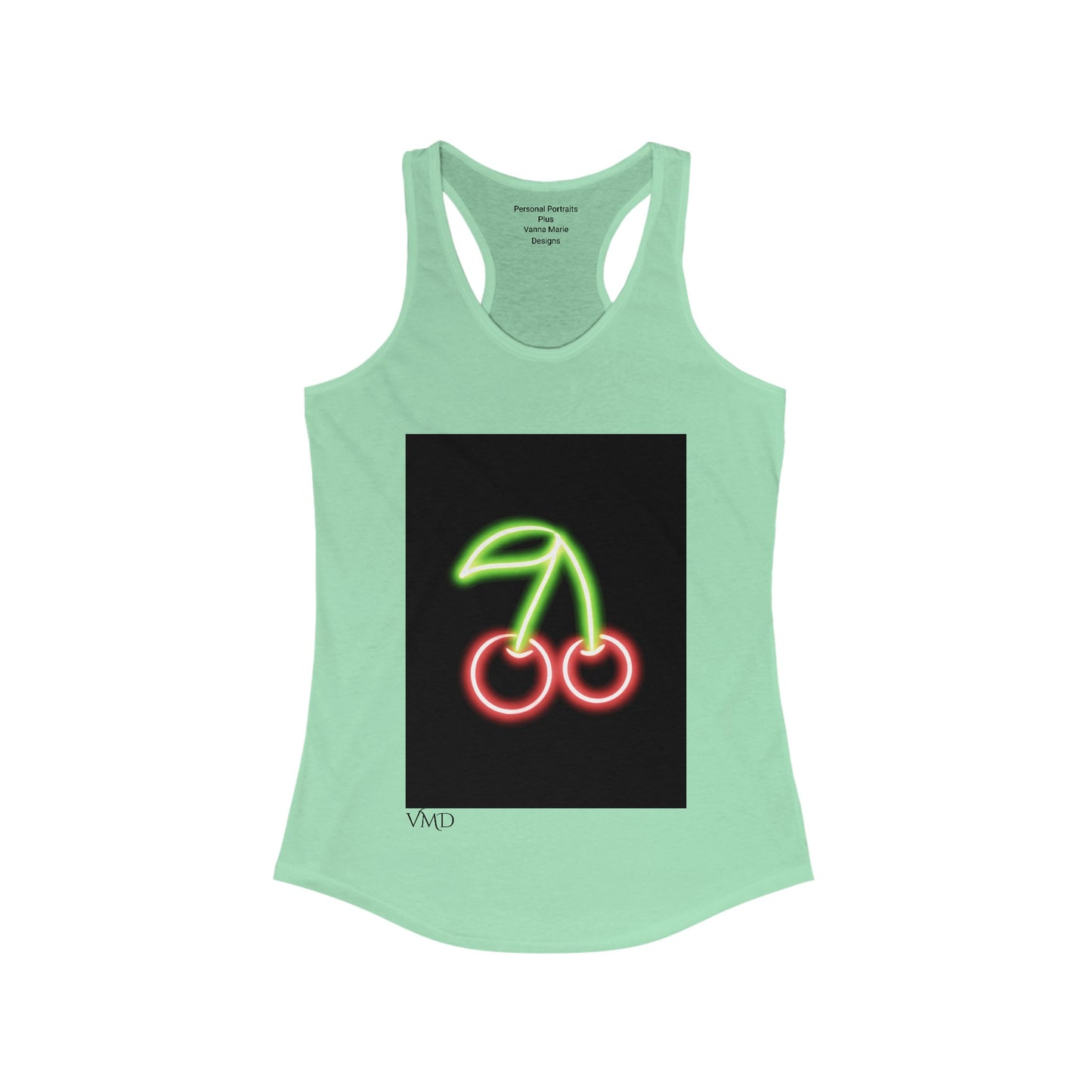 Women's Ideal Racerback Tank/Neon Cherries