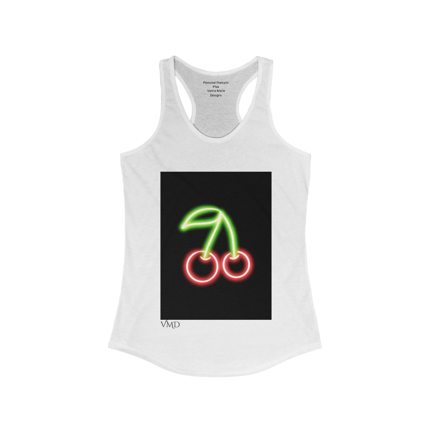 Women's Ideal Racerback Tank/Neon Cherries