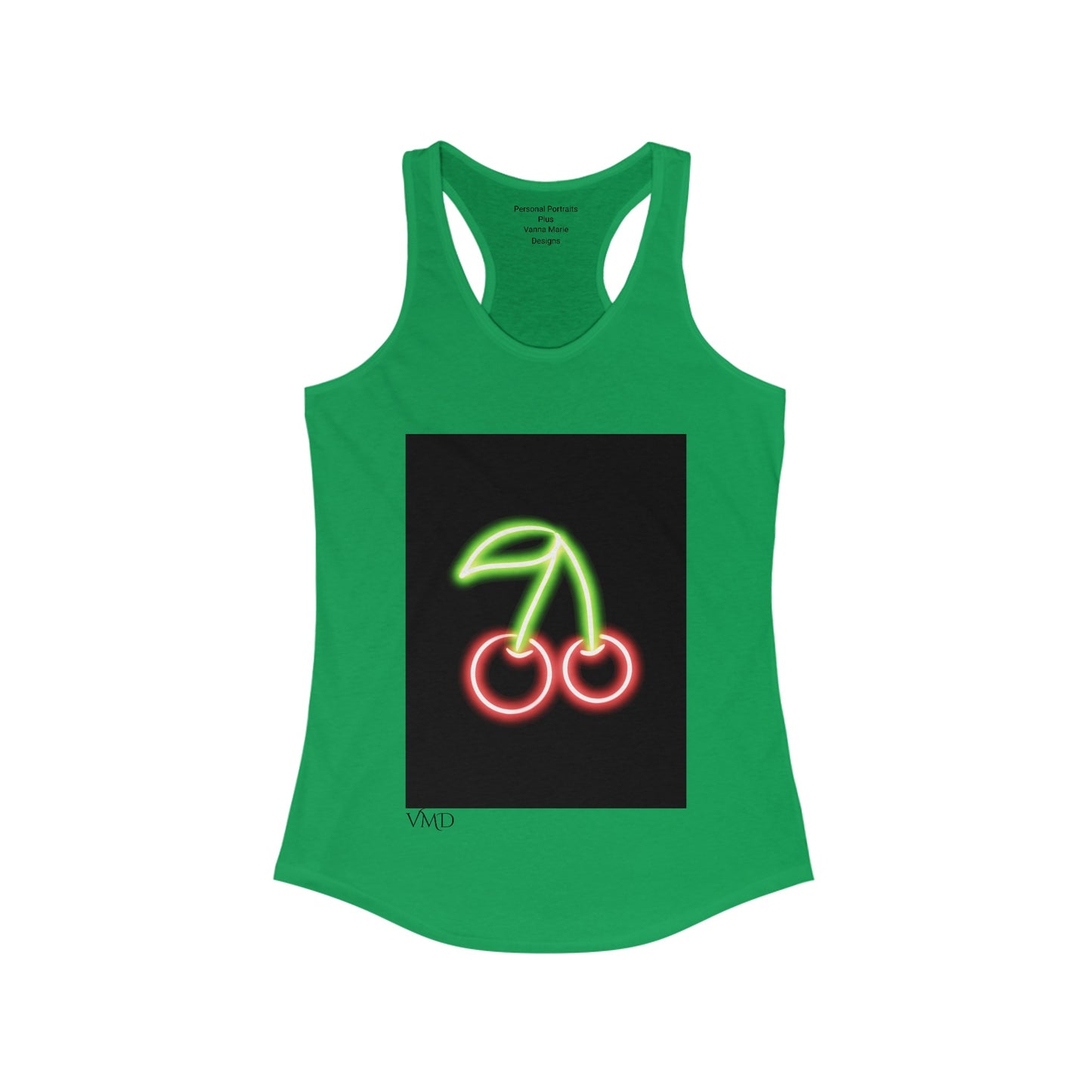 Women's Ideal Racerback Tank/Neon Cherries