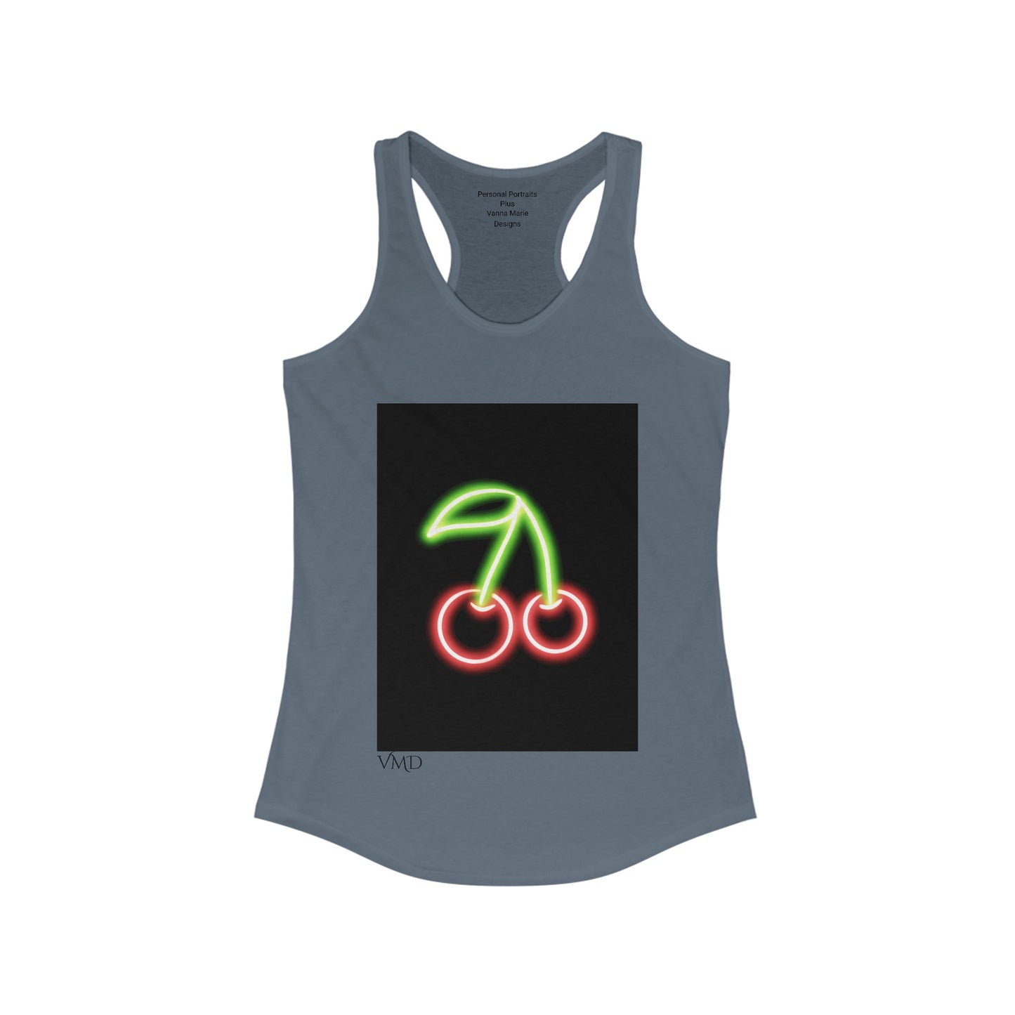 Women's Ideal Racerback Tank/Neon Cherries