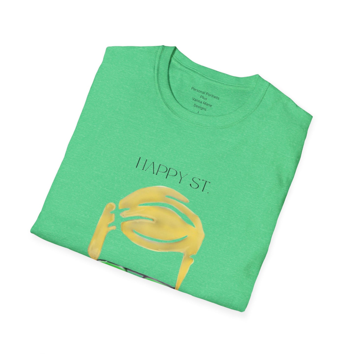 Unisex Softstyle T-Shirt/ Man/ Blonde/ Green Glasses/Wine Glass