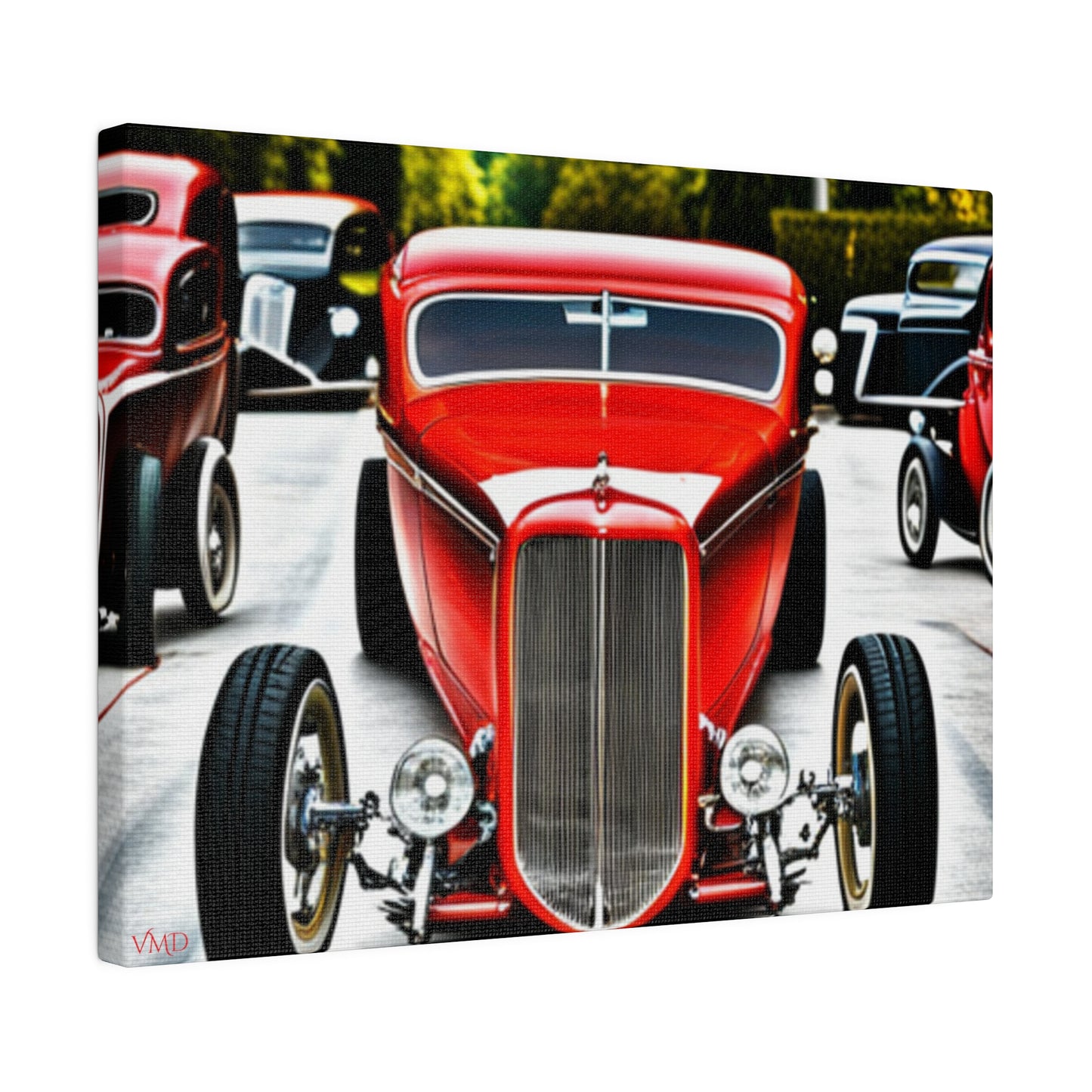 Digital Print Canvas, Stretched, 0.75"/Hot Rods Red