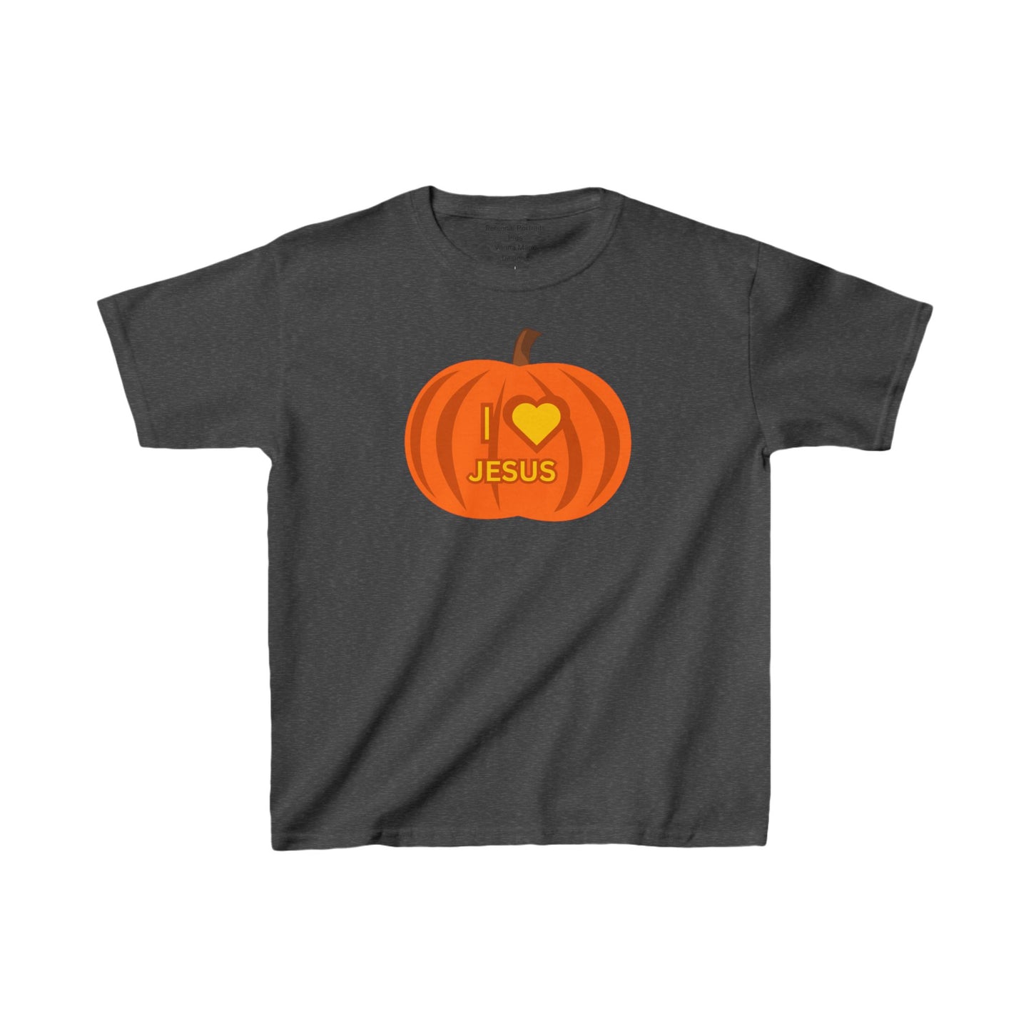 Kids Heavy Cotton™ Tee/ I love Jesus Carved Pumpkin