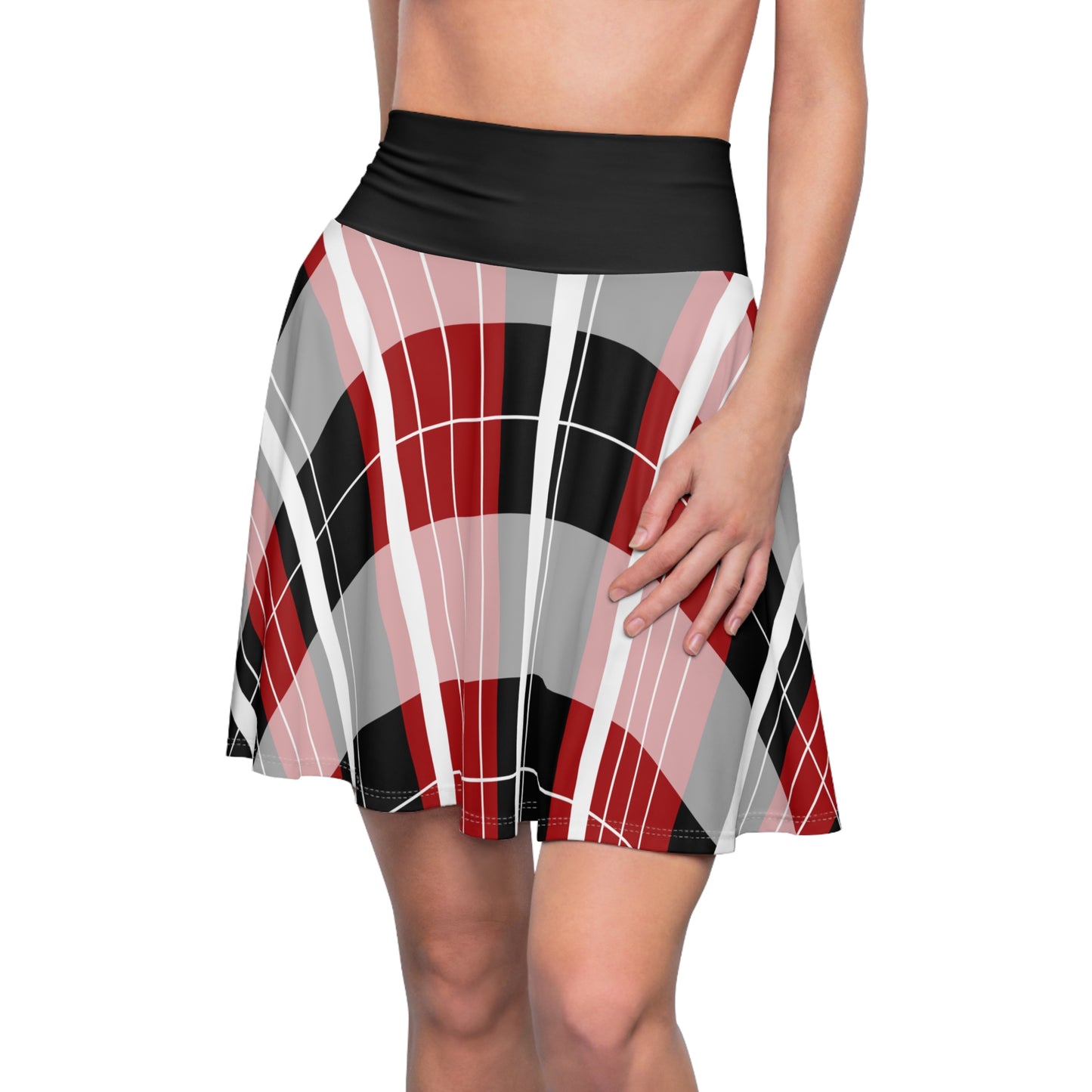 Women's Skirt (AOP)/Maroon Red Plaid