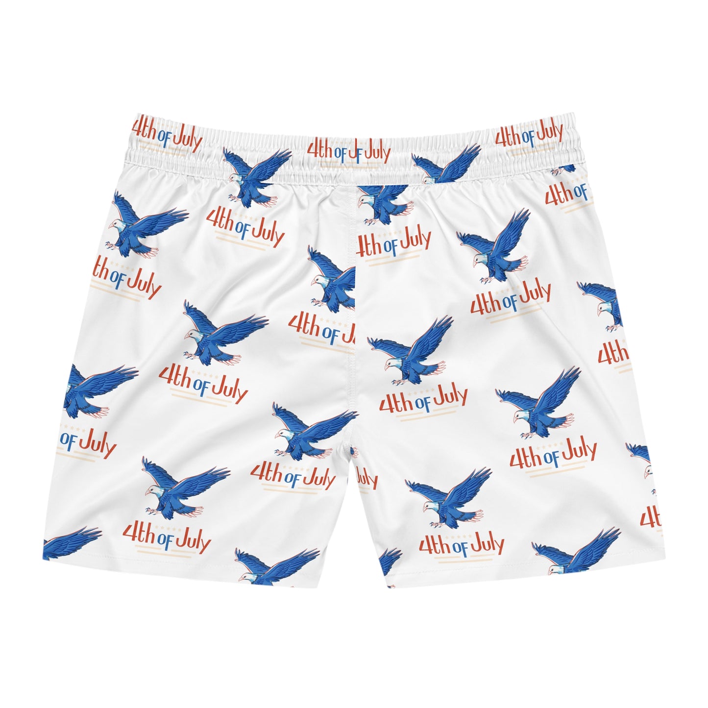 Men's Mid-Length Swim Shorts (AOP)/4th of July/Bald Eagle