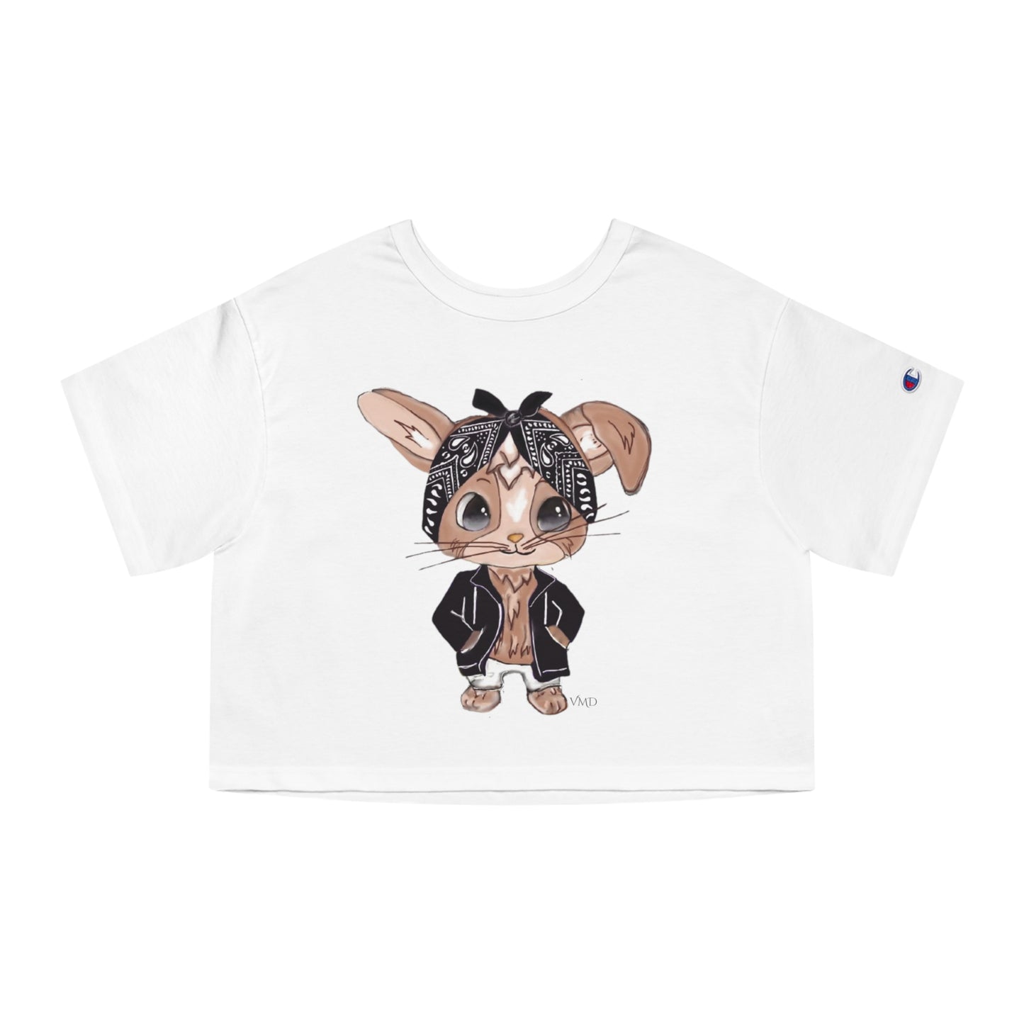 Champion Women's Cropped T-Shirt/ Bandana Bunny/Black