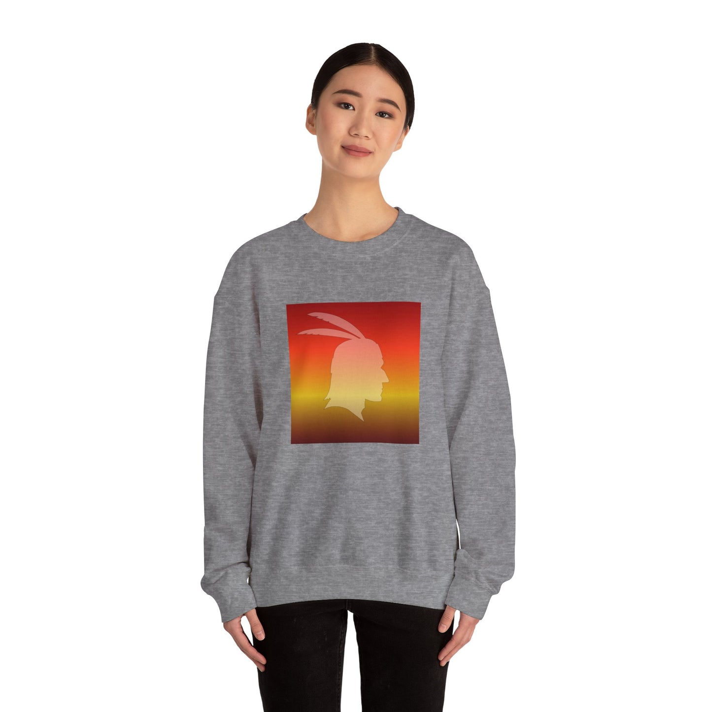 Unisex Heavy Blend™ Crewneck Sweatshirt/Native American/Fall Gradient