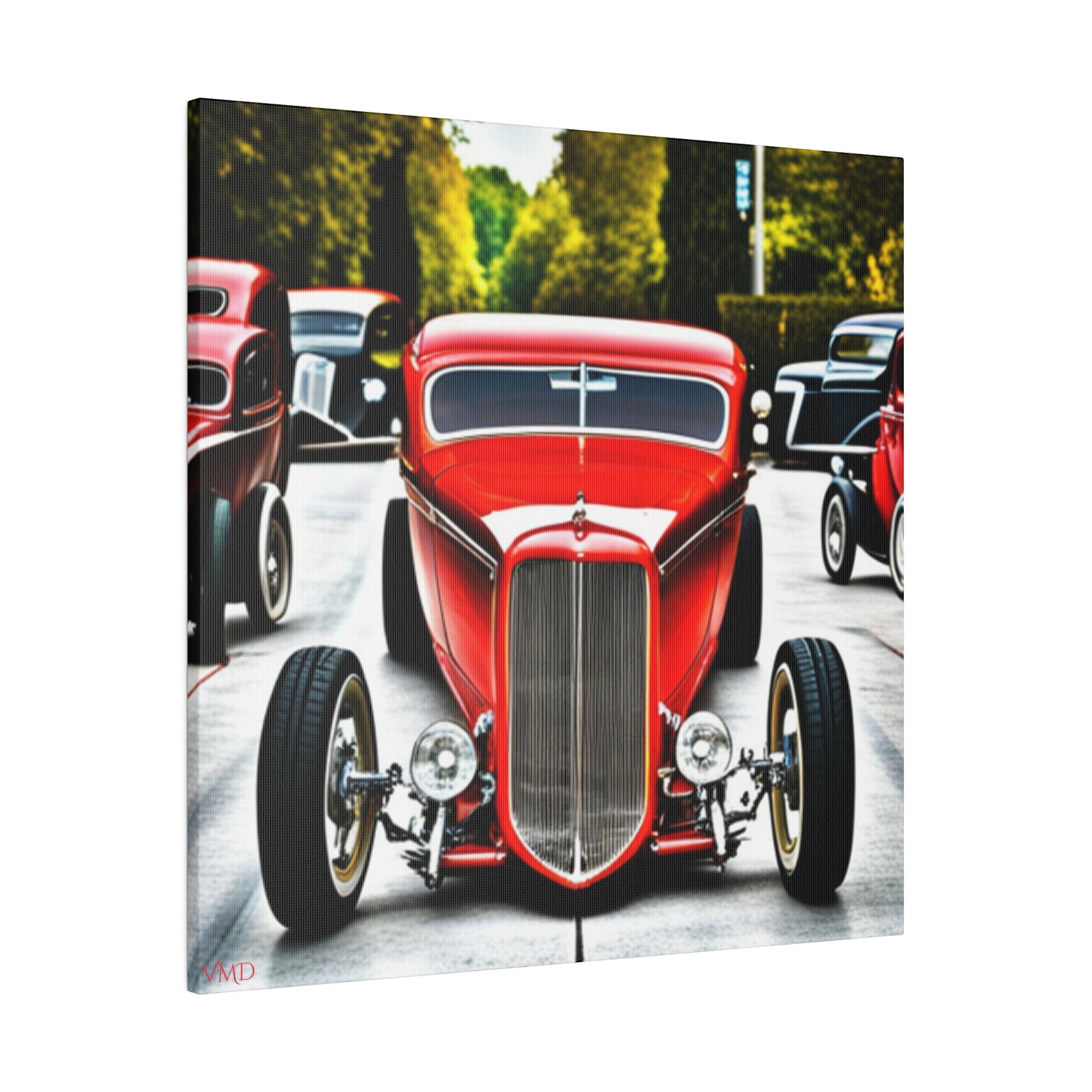 Digital Print Canvas, Stretched, 0.75"/Hot Rods Red