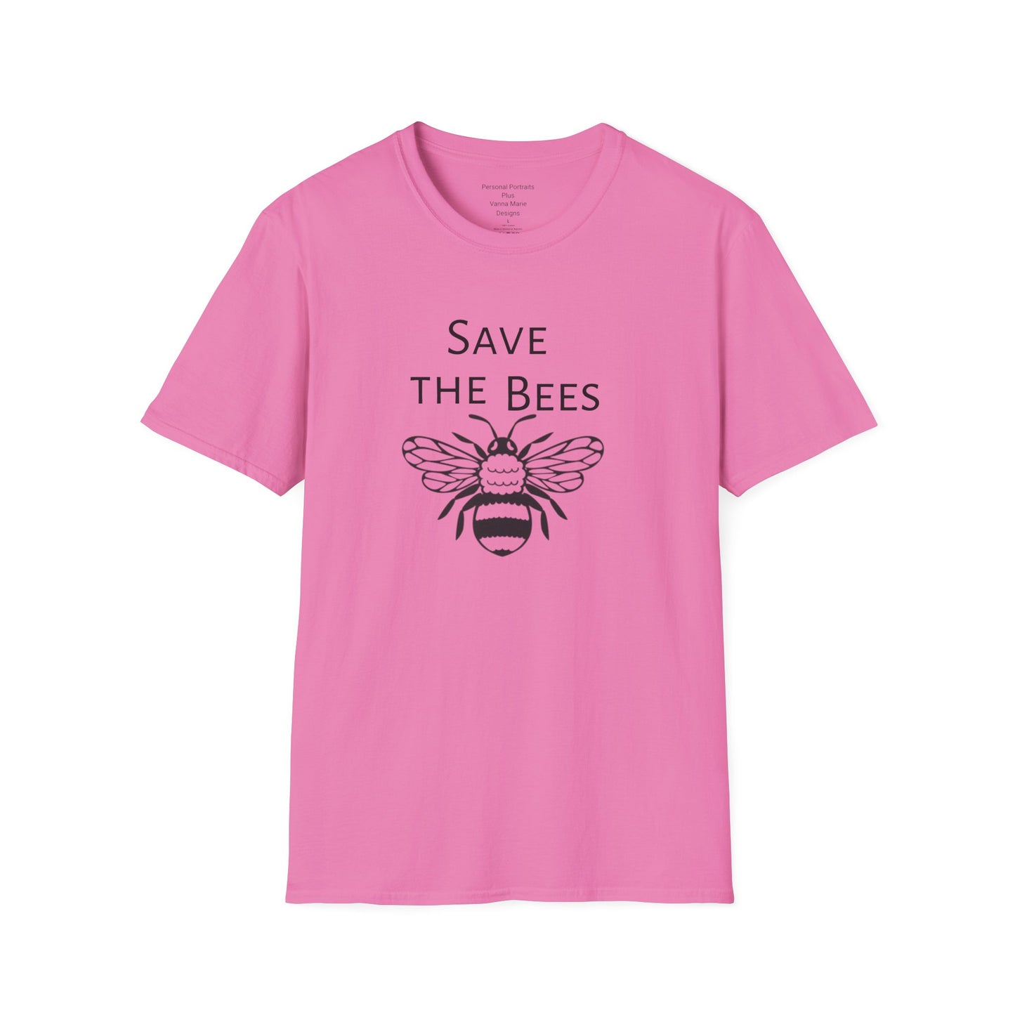 Unisex Softstyle T-Shirt/Save the Bees/With every Save the bees t- shirt purchased 10% of sales goes to bee organization's